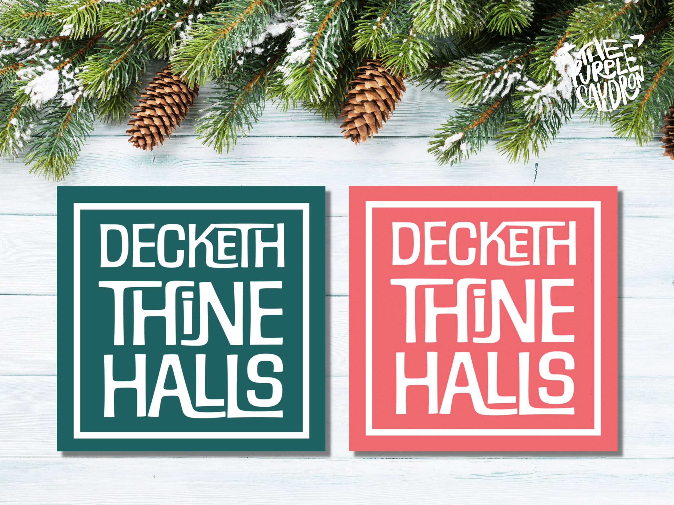 Christmas Card Quotes Funny "Decketh Thine Halls" Medieval Old English Speak Red or Green Greetings Card Friends Messages New for Xmas 2022 - View 2