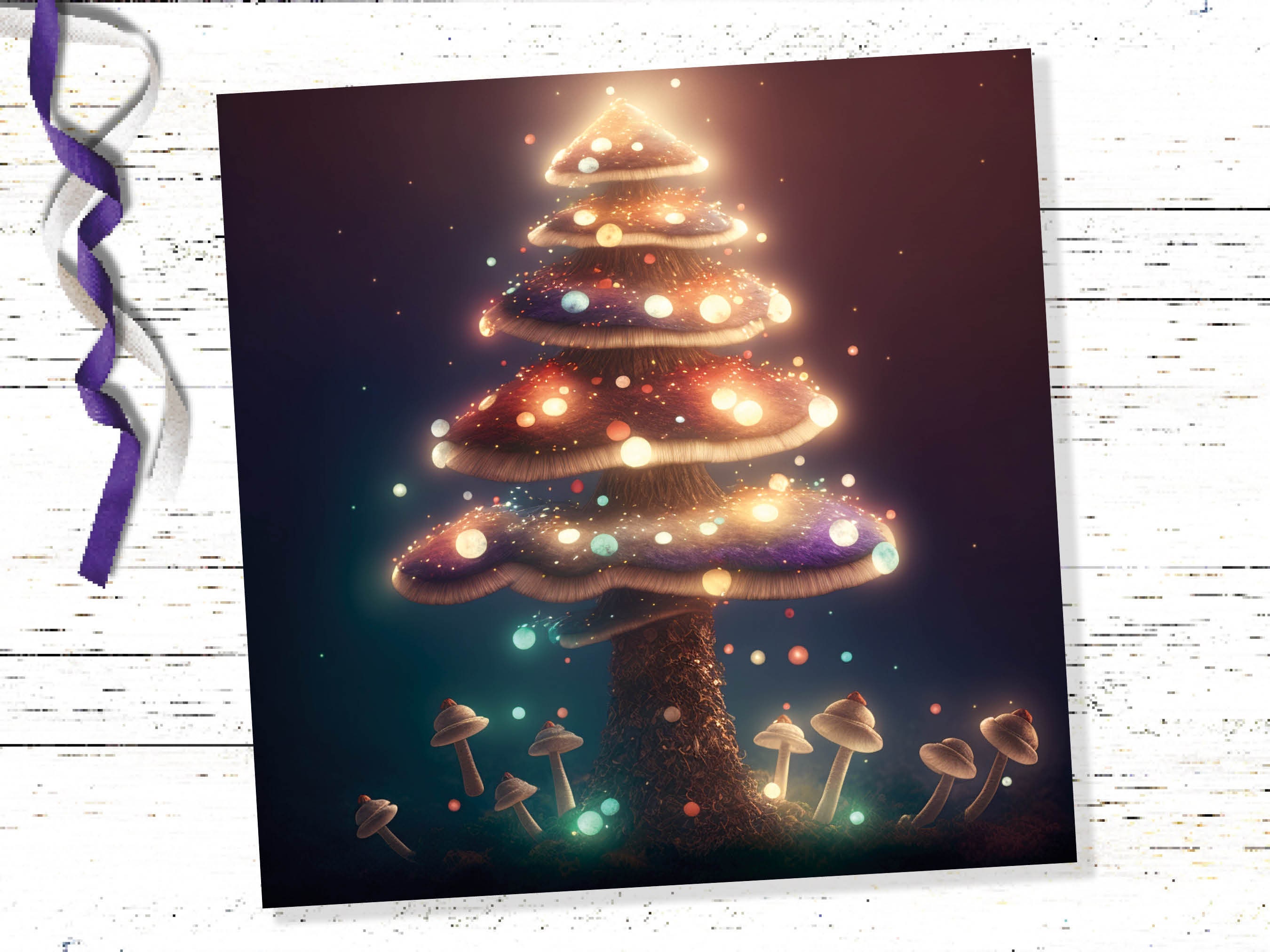 Colourful Fairy Mushroom Card House Warm Lights Magical Fairycore Fairytale Glowing Unique Whimsical For Family Friends Xmas 2024 Thank You - View 6