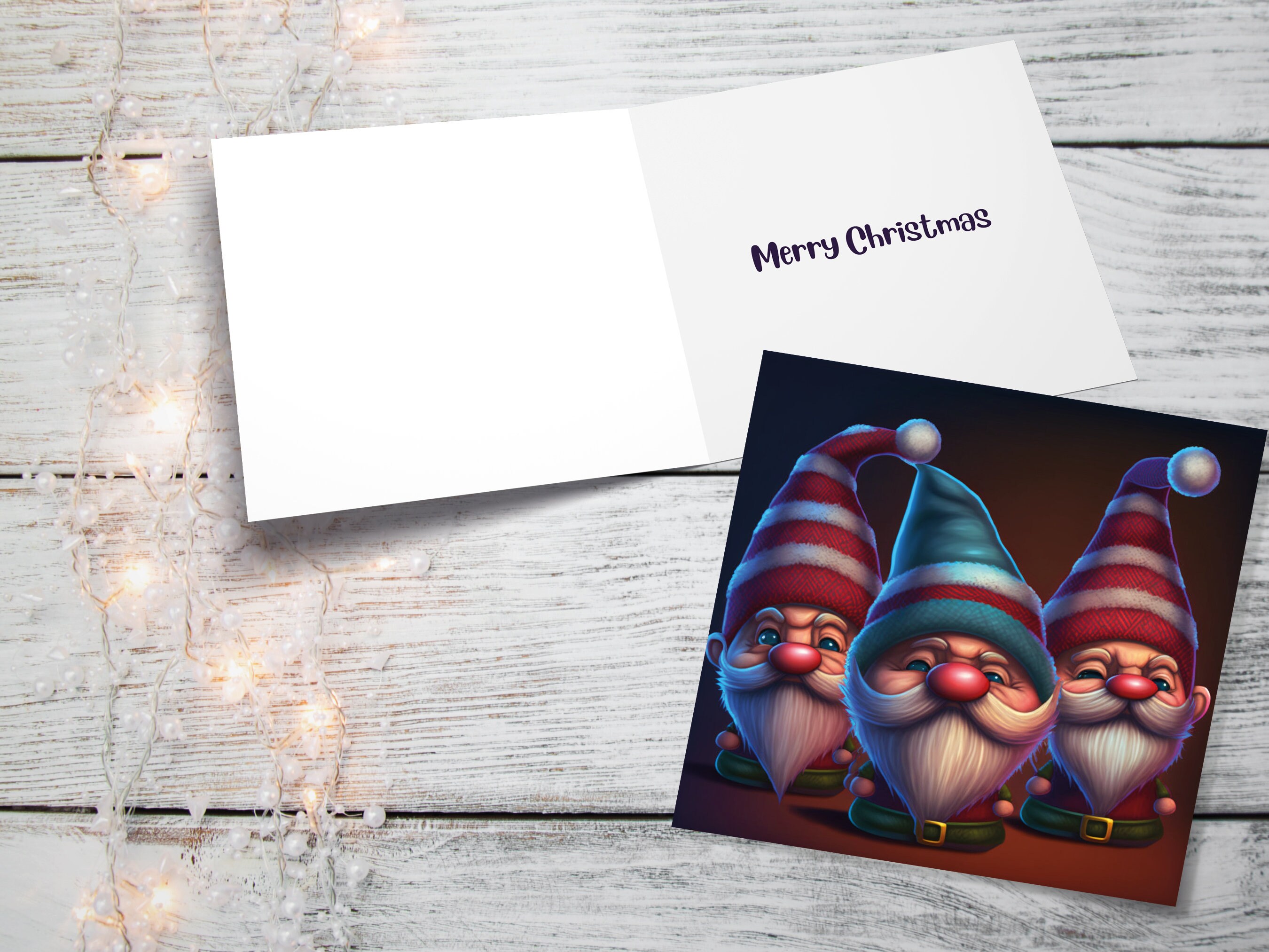 Funny Gnomes Christmas Card Cute Little Grumpy Dwarves Festive Hats and White Beards Magical Gnome Elf Cards For Family Friends Xmas 2024 - View 10