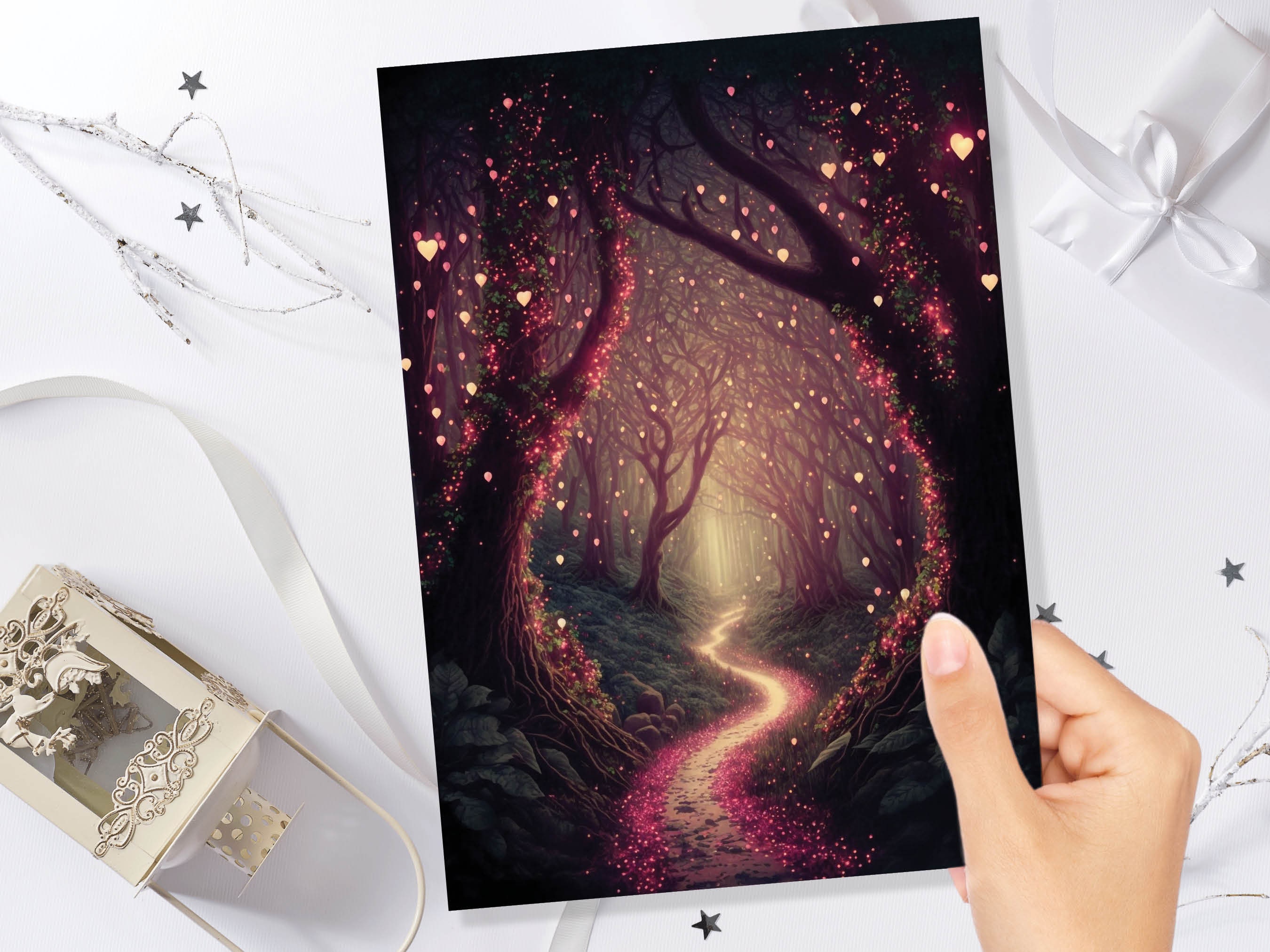 Magical Garden With Mystical Whimsical Lights Greeting Card for Wife Girlfriend Babe Darling Anniversary Monthsary Romantic Fairy Lights - View 10