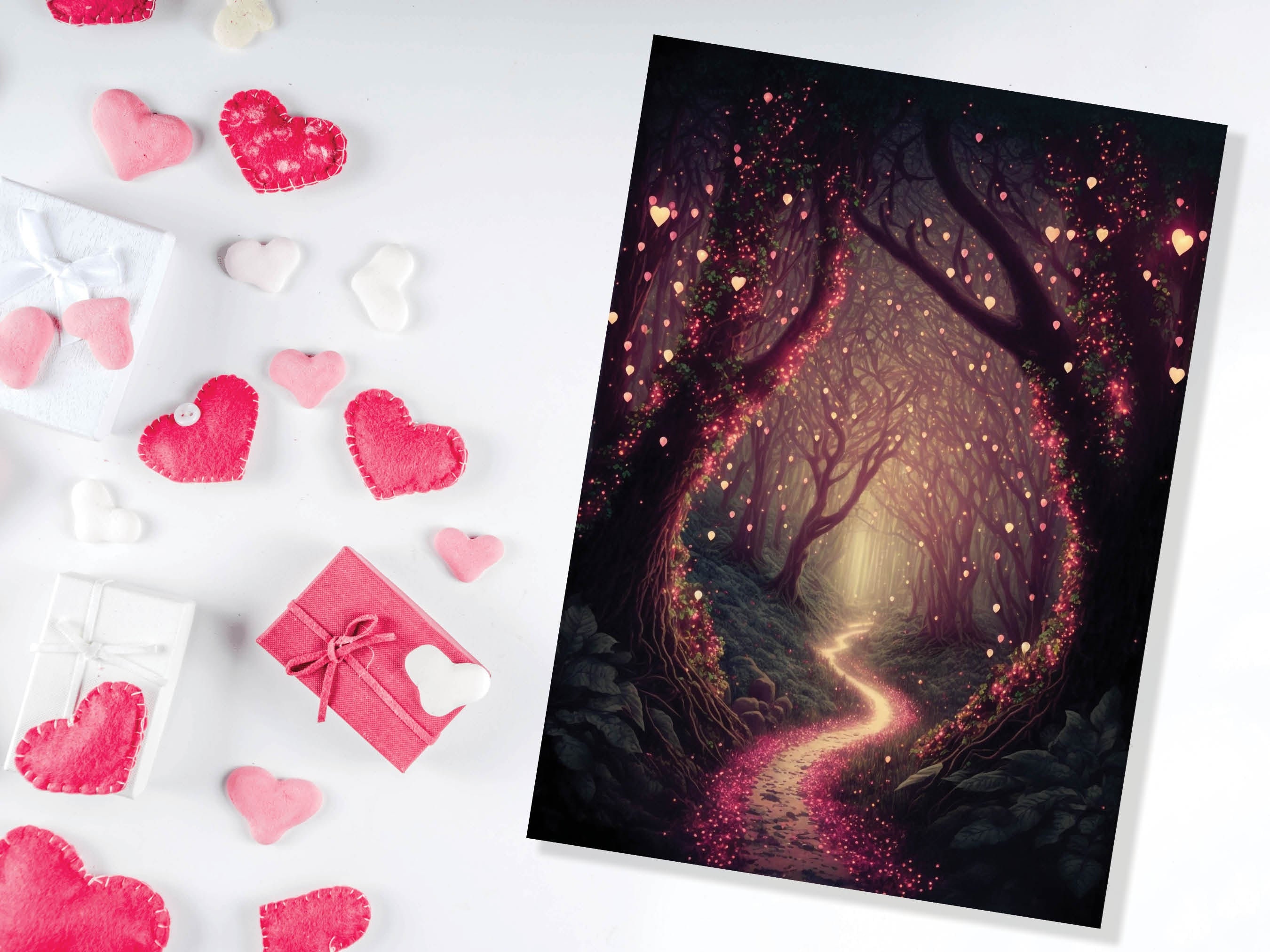 Magical Garden With Mystical Whimsical Lights Greeting Card for Wife Girlfriend Babe Darling Anniversary Monthsary Romantic Fairy Lights - View 7