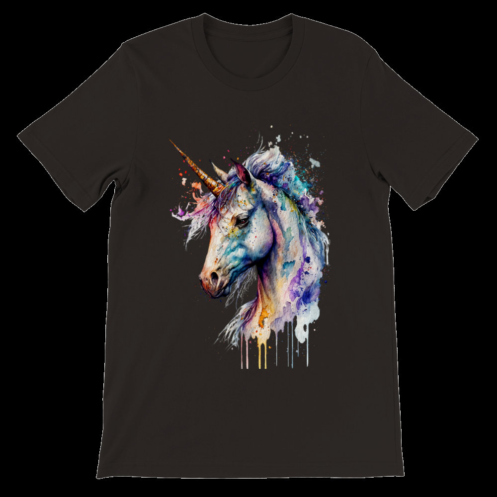 Watercolour Unicorn T-Shirt Mystical Loose Messy Painting Colourful Pastel Rainbow Art Magical Mythical Tee Shirt for Women Gifts for Her - View 10