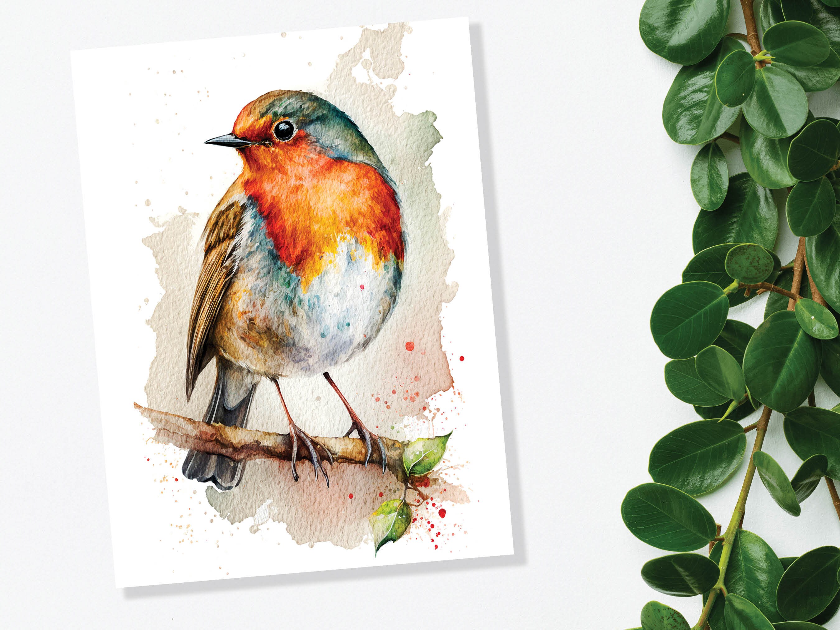 Robin Card Thinking of You British Wildlife Notelets Thanks Bird Sympathy Sorry for Your Loss Condolence Red Breast Loved Ones Are Near - View 10