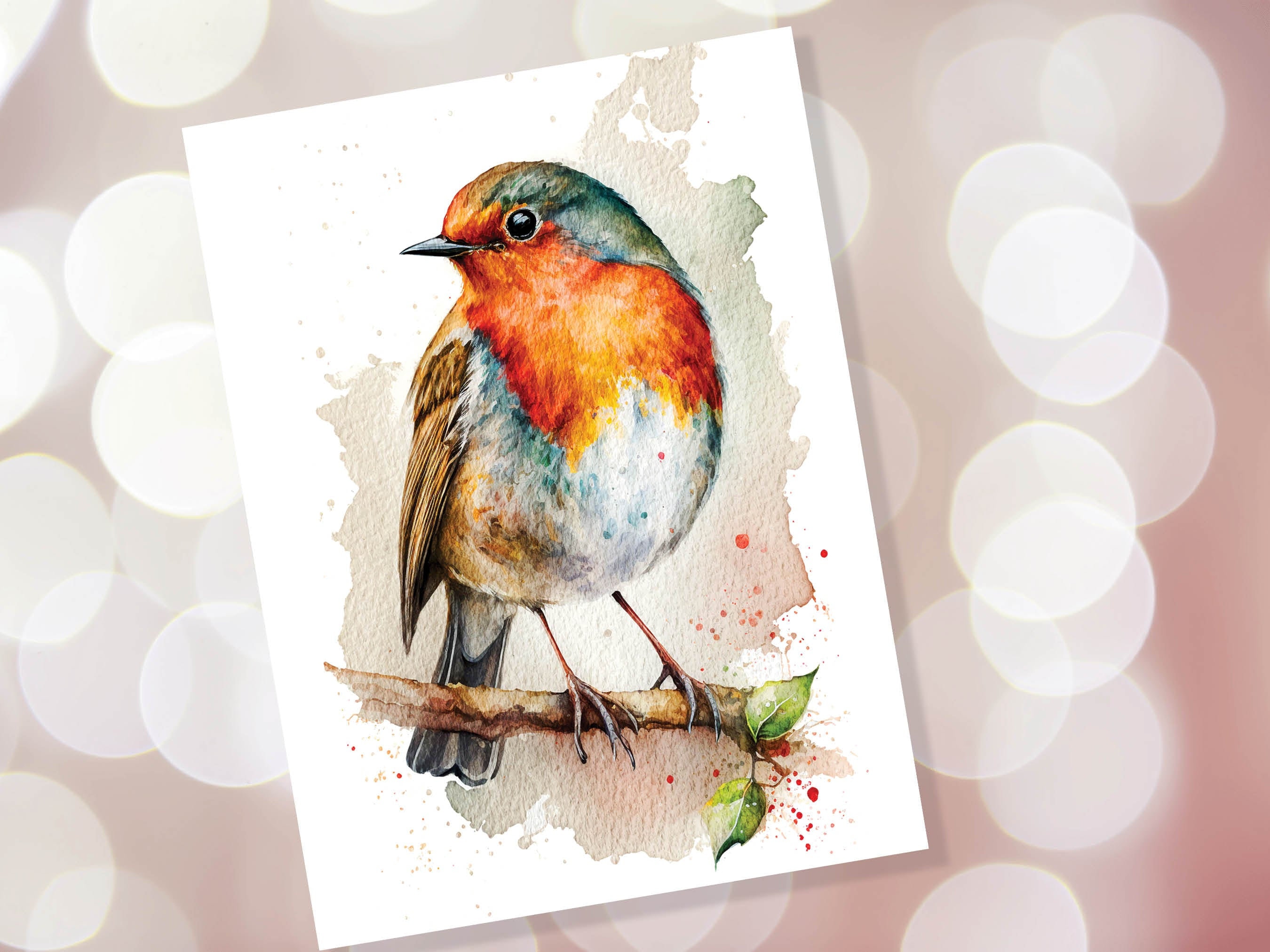 Robin Card Thinking of You British Wildlife Notelets Thanks Bird Sympathy Sorry for Your Loss Condolence Red Breast Loved Ones Are Near