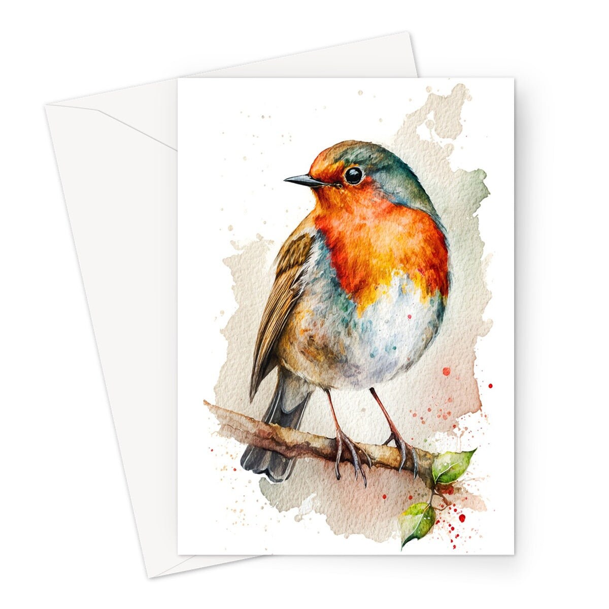 Robin Card Thinking of You British Wildlife Notelets Thanks Bird Sympathy Sorry for Your Loss Condolence Red Breast Loved Ones Are Near - View 2