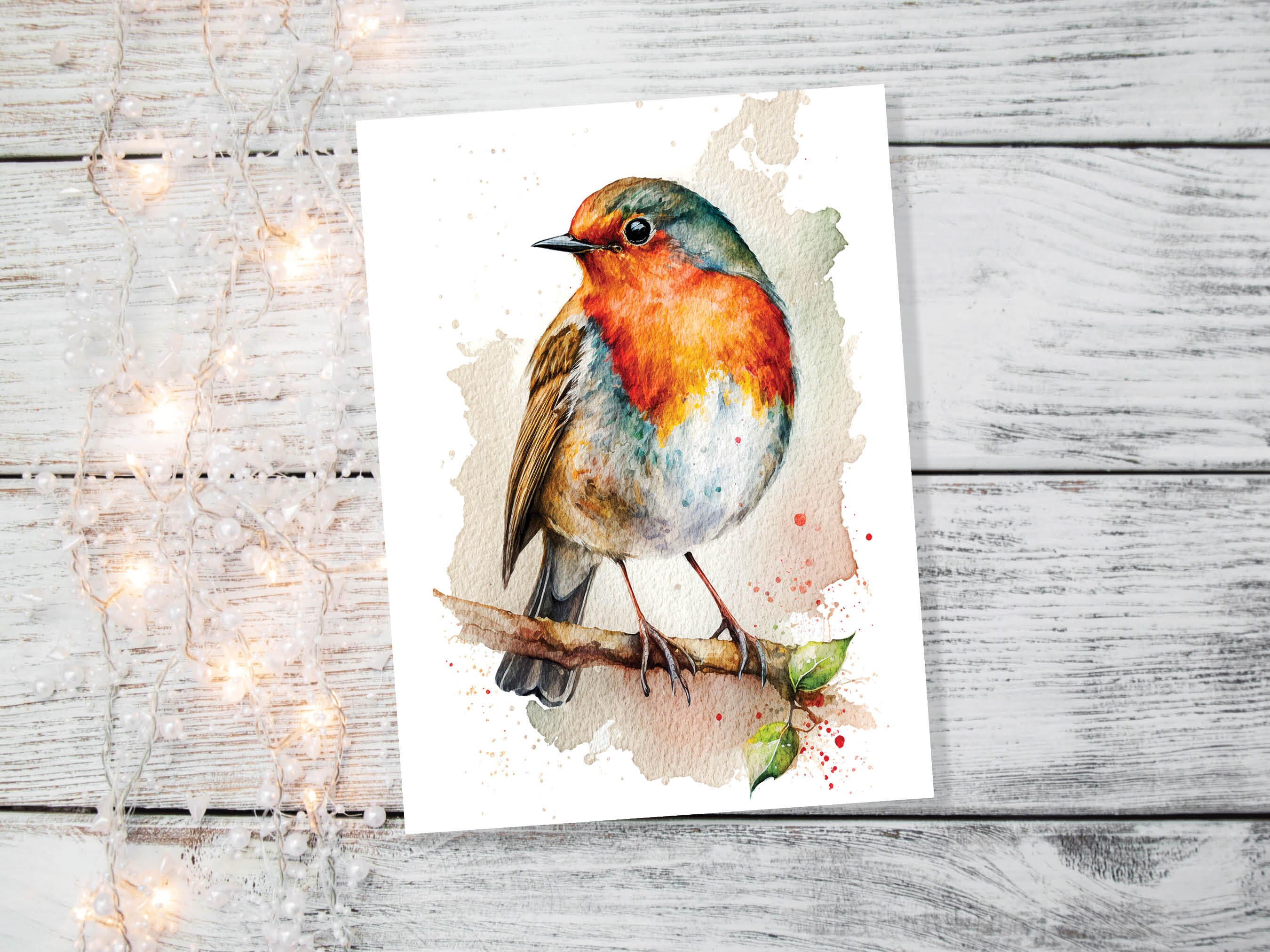 Robin Card Thinking of You British Wildlife Notelets Thanks Bird Sympathy Sorry for Your Loss Condolence Red Breast Loved Ones Are Near - View 5