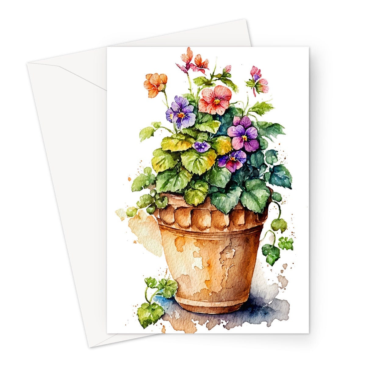 Houseplant Card Happy New Home Moving House Housewarming Flower Plant Pot Birthday Cards for Gardener Floral Botanical Garden Lover Greeting - View 2