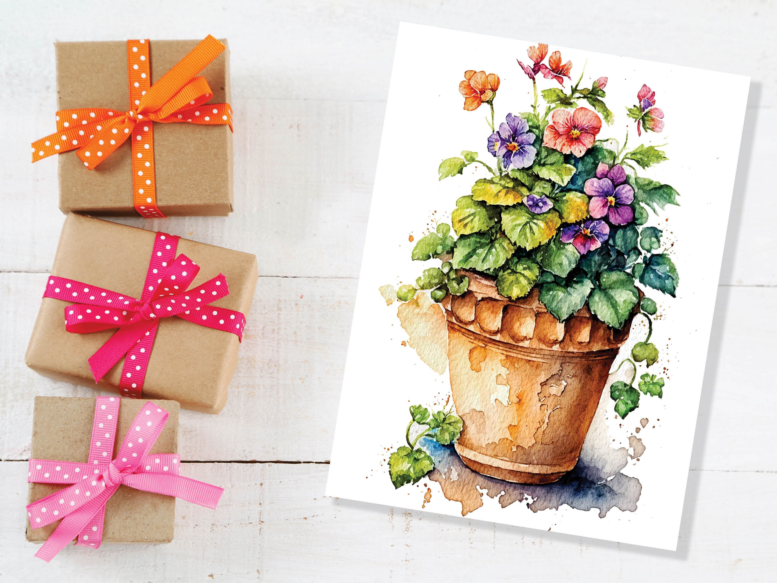 Houseplant Card Happy New Home Moving House Housewarming Flower Plant Pot Birthday Cards for Gardener Floral Botanical Garden Lover Greeting - View 4