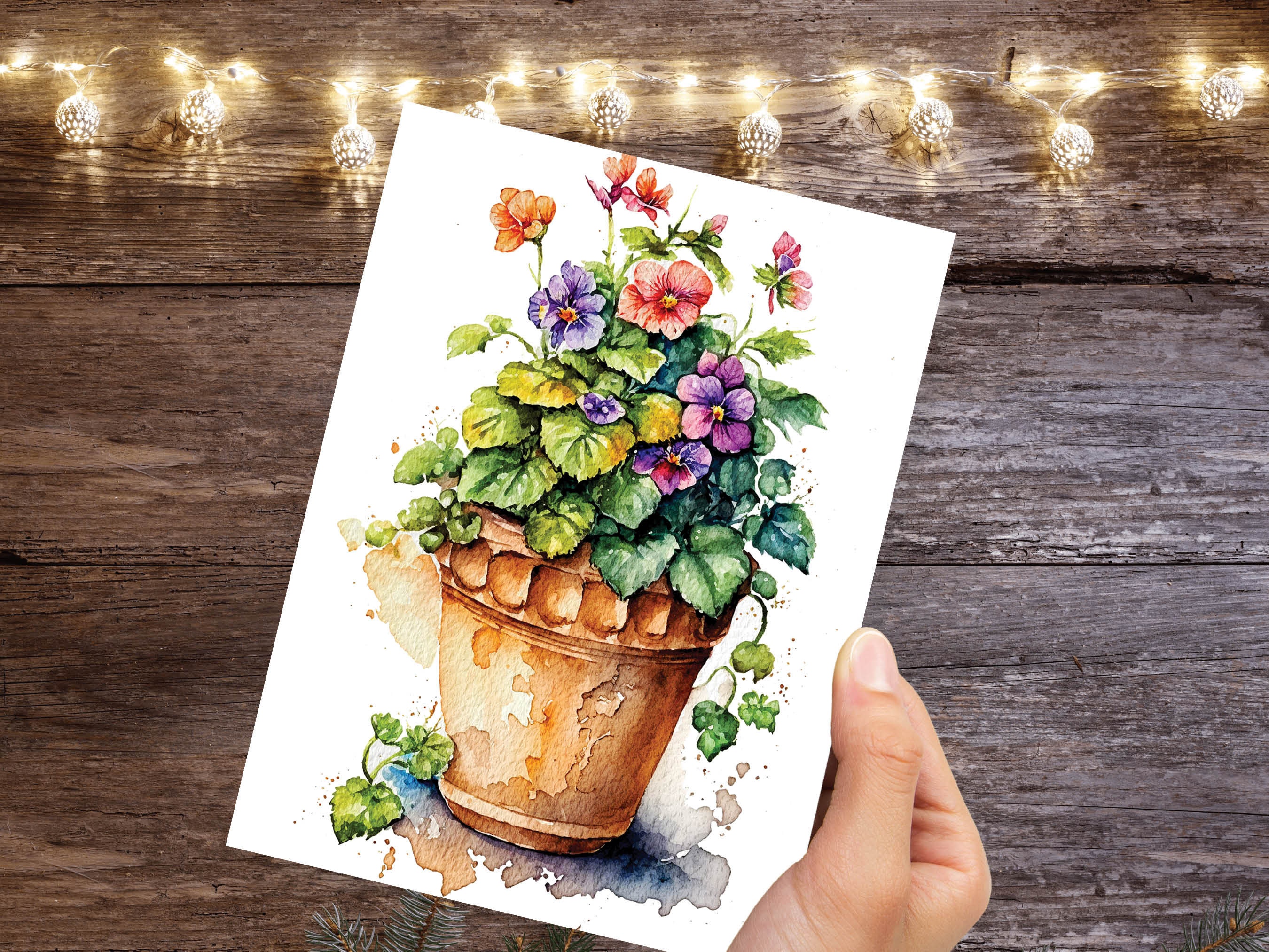 Houseplant Card Happy New Home Moving House Housewarming Flower Plant Pot Birthday Cards for Gardener Floral Botanical Garden Lover Greeting - View 6