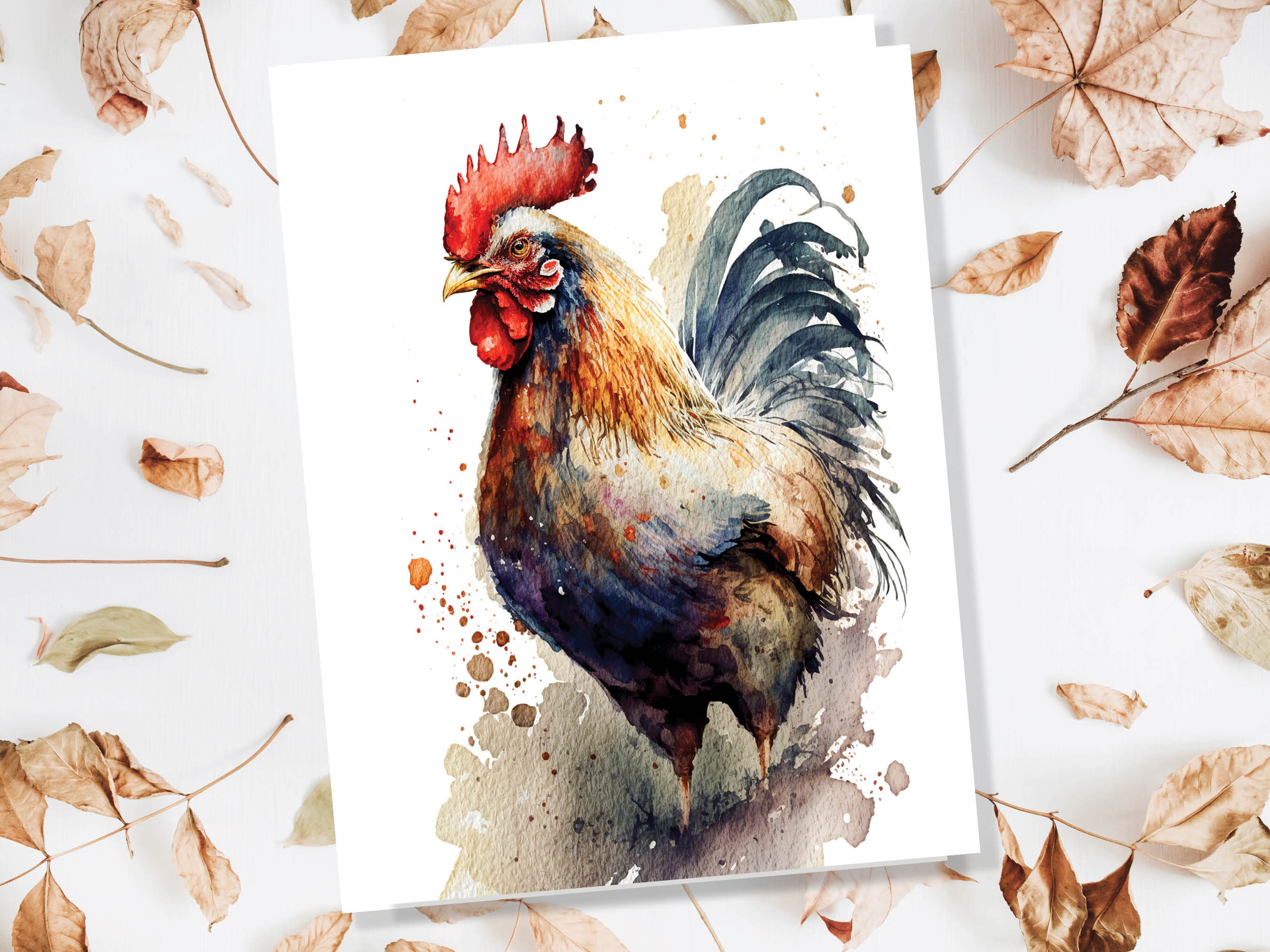 Rooster Birthday Card Chicken Cockerel Bird Lover Farming Thank You Farm Animal Far myard Farmer British Countryside Greeting Cards Notelets