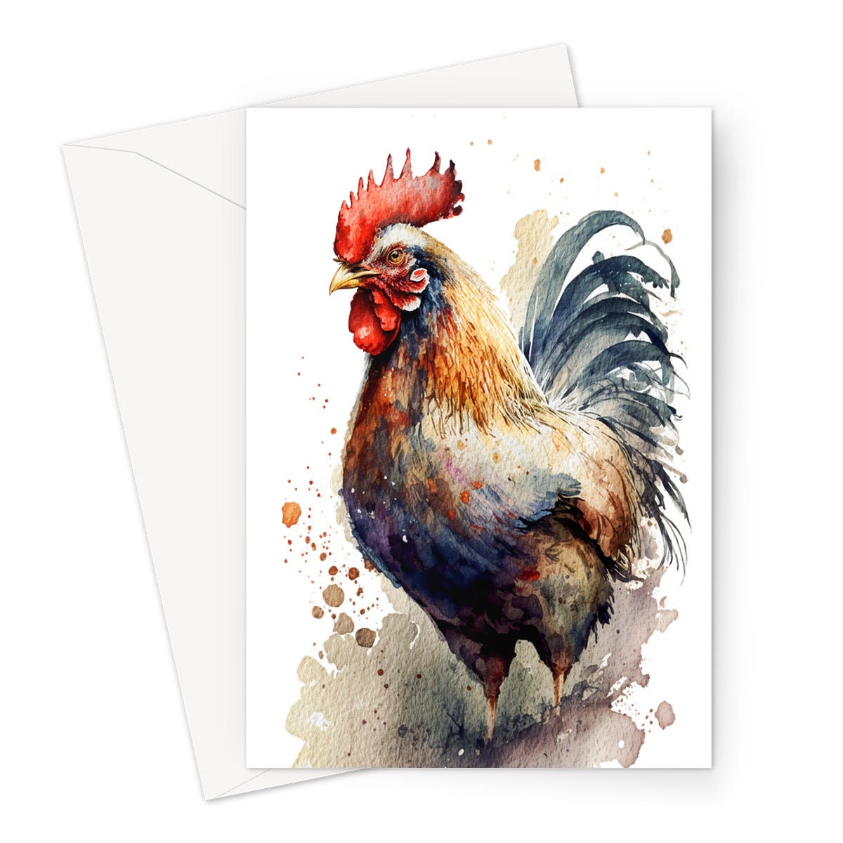 Rooster Birthday Card Chicken Cockerel Bird Lover Farming Thank You Farm Animal Far myard Farmer British Countryside Greeting Cards Notelets - View 2