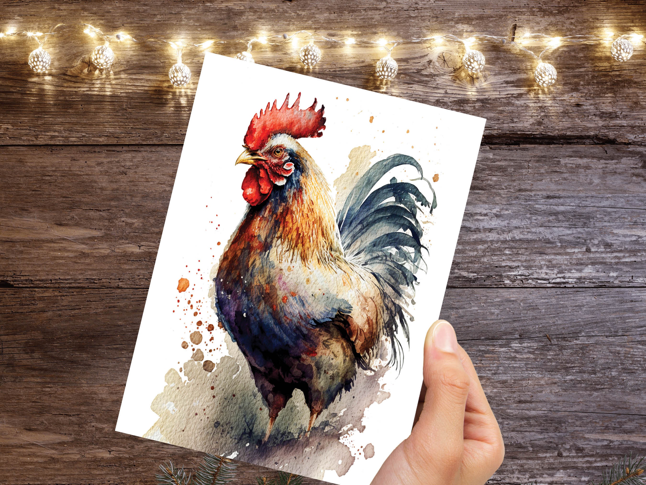 Rooster Birthday Card Chicken Cockerel Bird Lover Farming Thank You Farm Animal Far myard Farmer British Countryside Greeting Cards Notelets - View 6