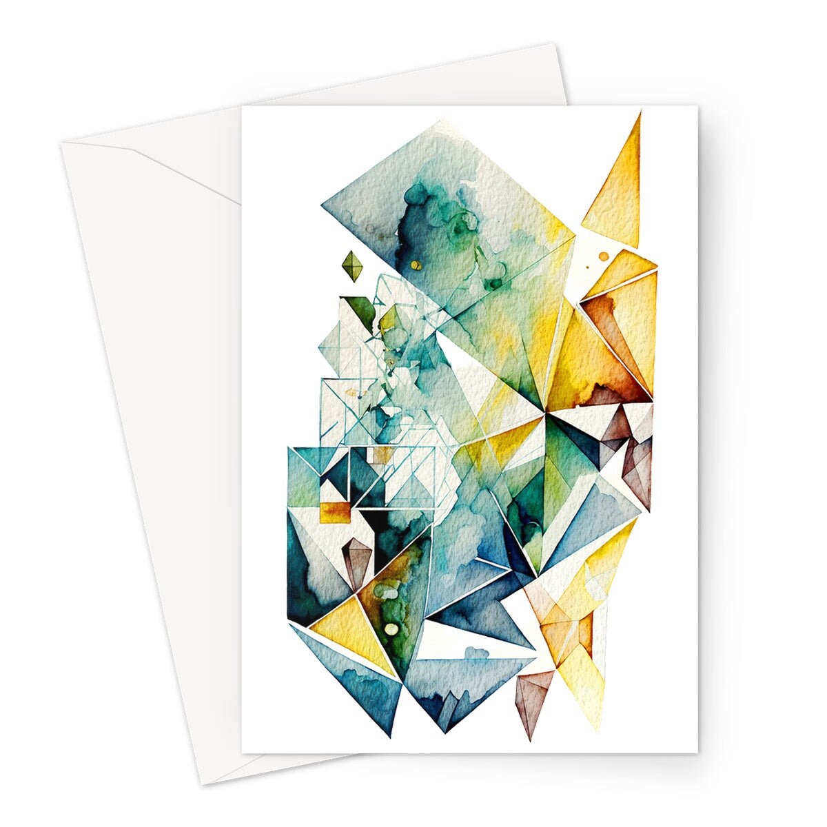 Modern Geometric Art Cards Minimalist Absract Alternative Any Occasion Blank Greetings Card Note Notelets Notecards Colourful Contemporary - View 3