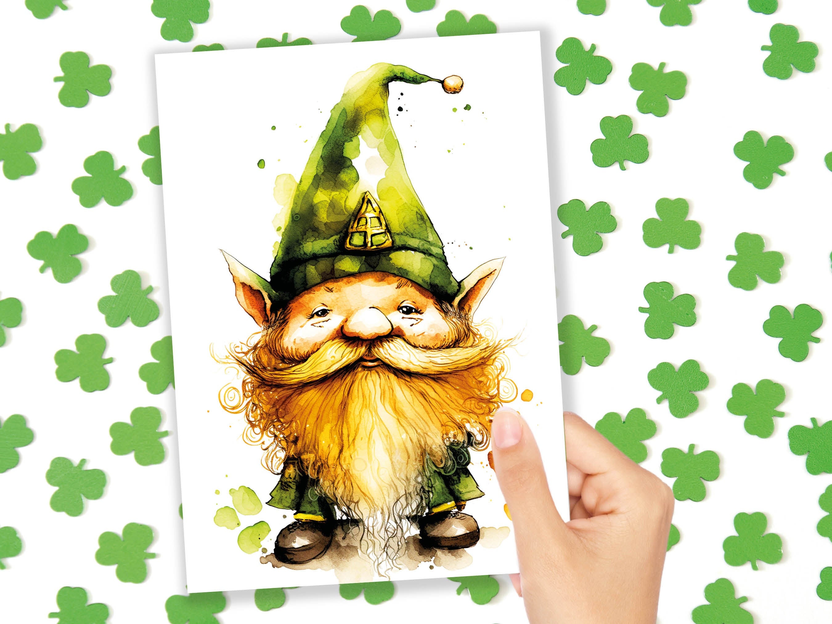 Cute Lucky Leprechaun Greeting Card Good Luck Happy St Patricks Day Irish Friend Ireland Themed Card Funny Celtic Gnome for Family & Friends - View 10