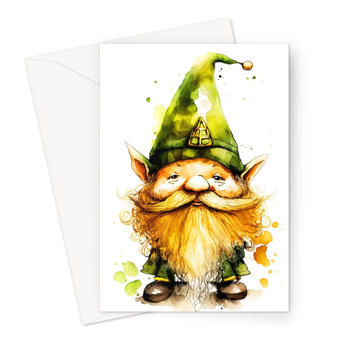 Cute Lucky Leprechaun Greeting Card Good Luck Happy St Patricks Day Irish Friend Ireland Themed Card Funny Celtic Gnome for Family & Friends - View 2