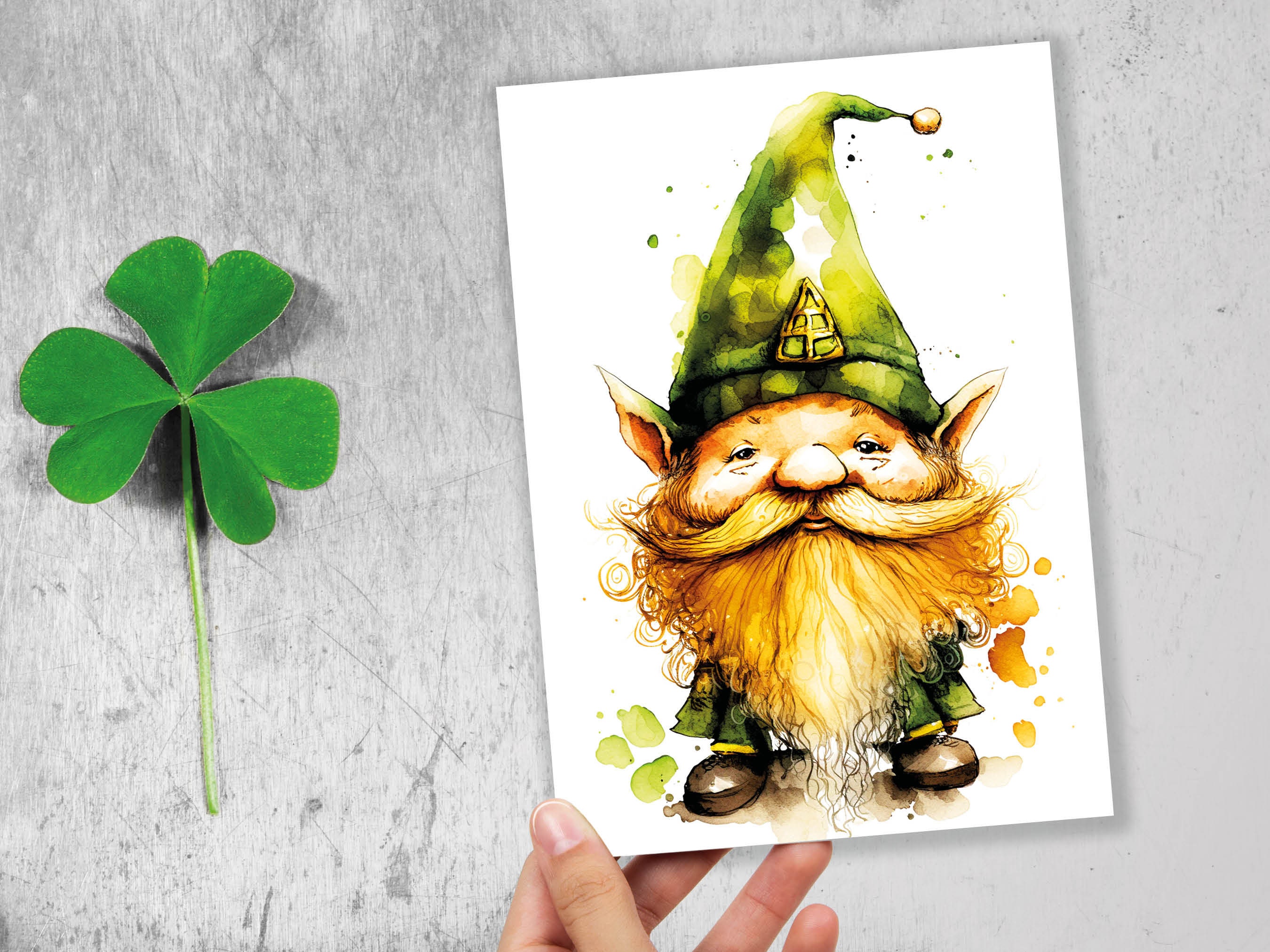 Cute Lucky Leprechaun Greeting Card Good Luck Happy St Patricks Day Irish Friend Ireland Themed Card Funny Celtic Gnome for Family & Friends - View 5