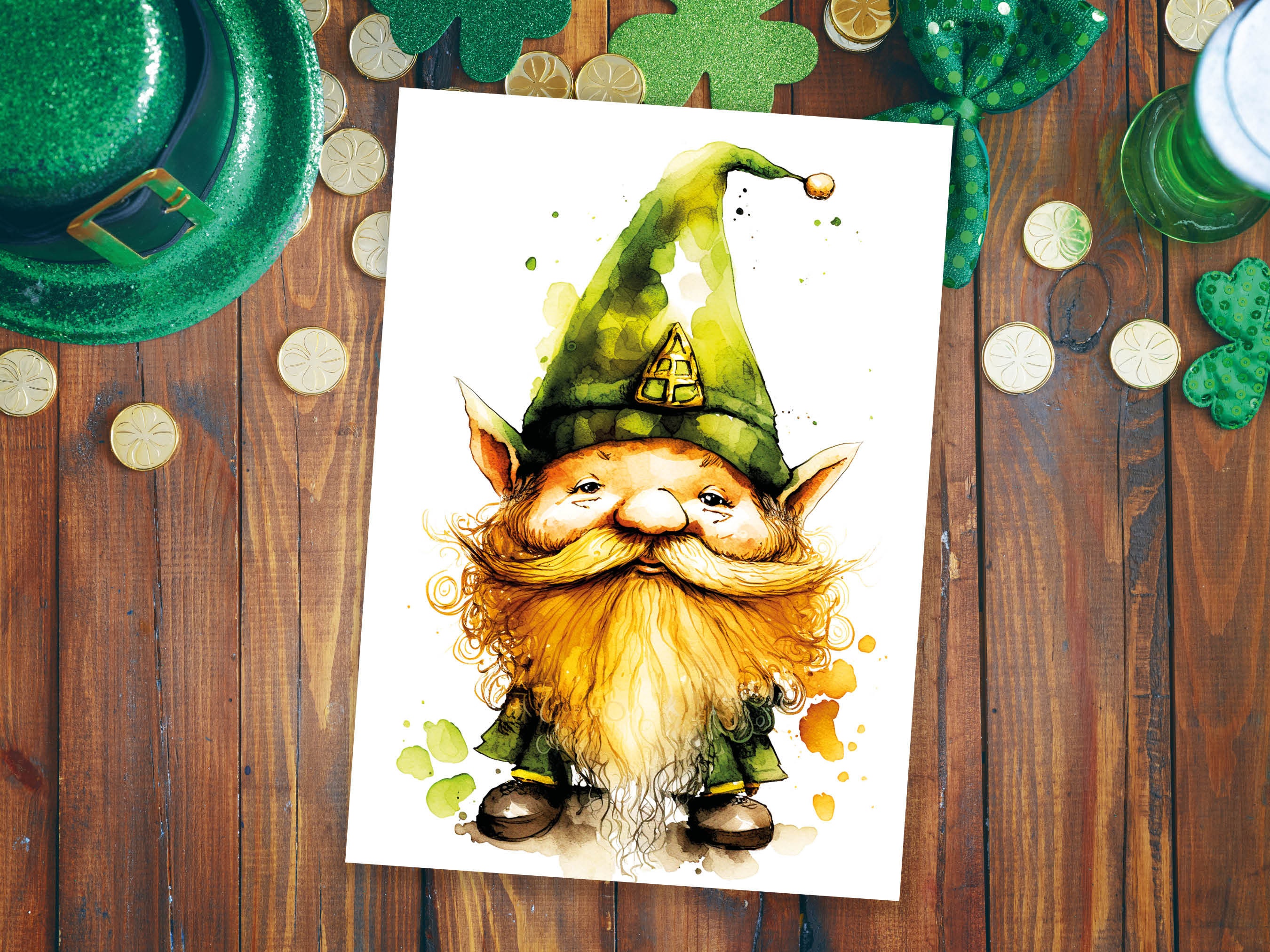 Cute Lucky Leprechaun Greeting Card Good Luck Happy St Patricks Day Irish Friend Ireland Themed Card Funny Celtic Gnome for Family & Friends - View 6