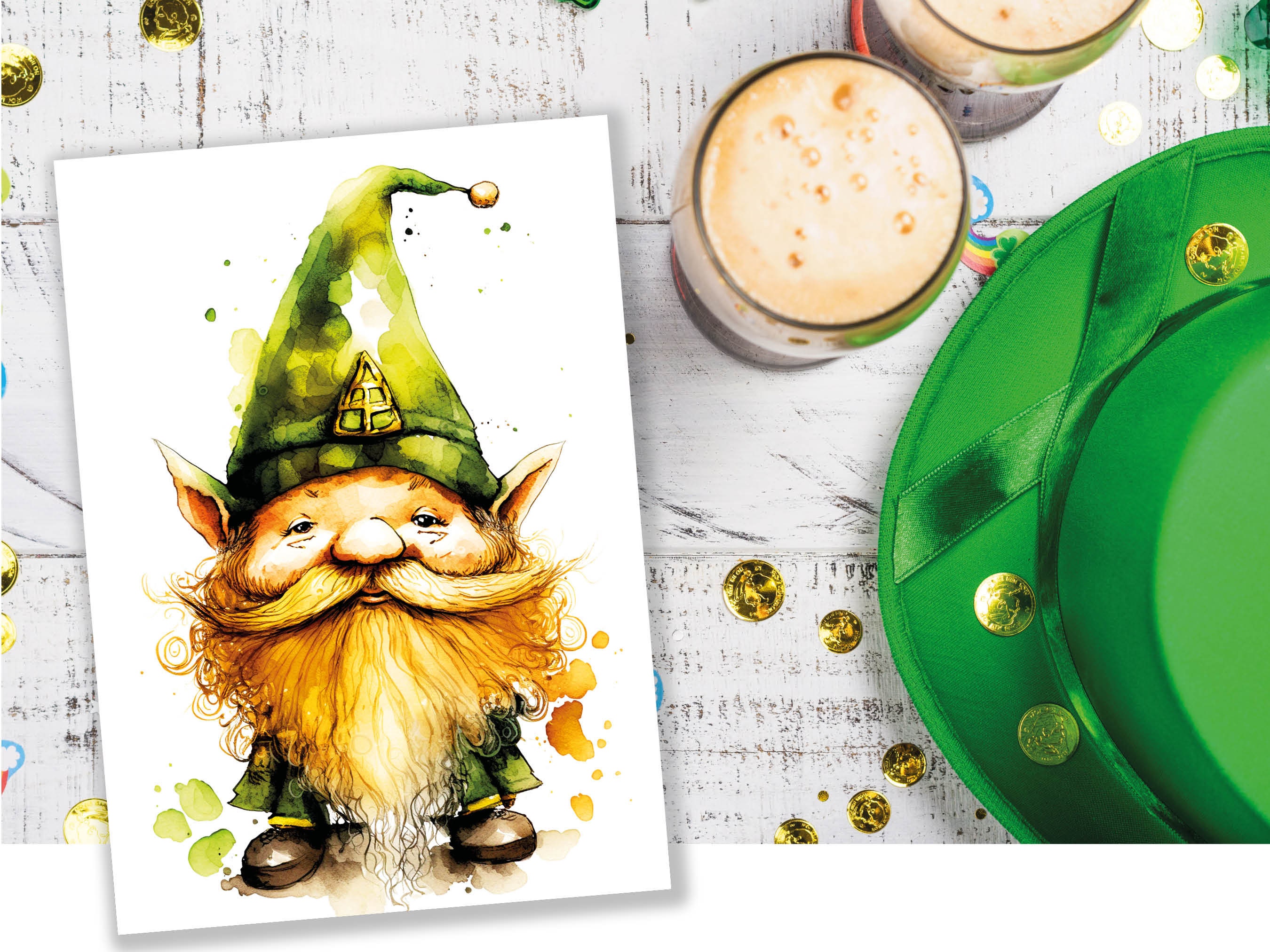 Cute Lucky Leprechaun Greeting Card Good Luck Happy St Patricks Day Irish Friend Ireland Themed Card Funny Celtic Gnome for Family & Friends - View 7