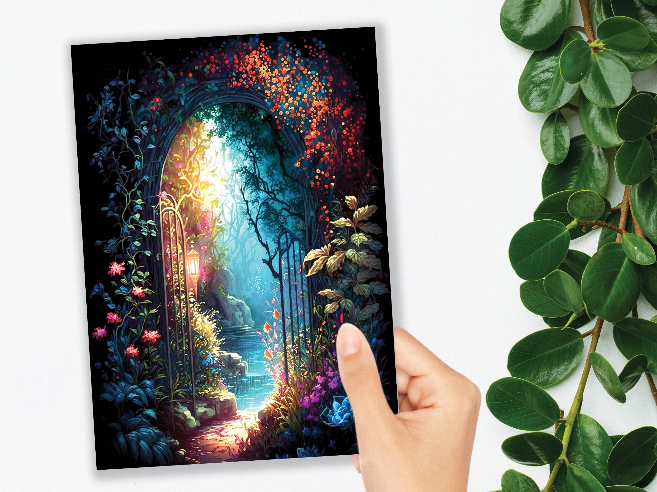 Magical Mystical Garden Scene Greeting Card - View 10