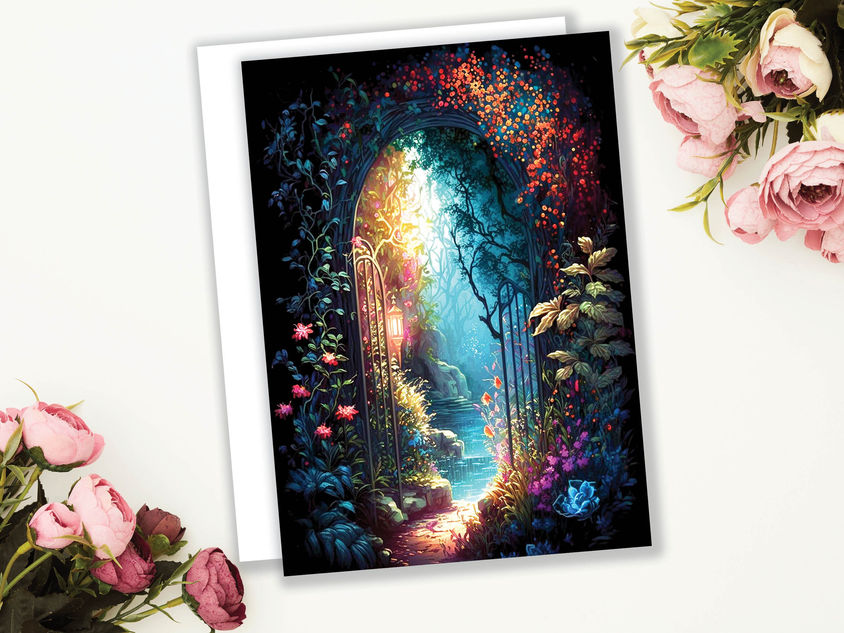 Magical Mystical Garden Scene Greeting Card - View 3