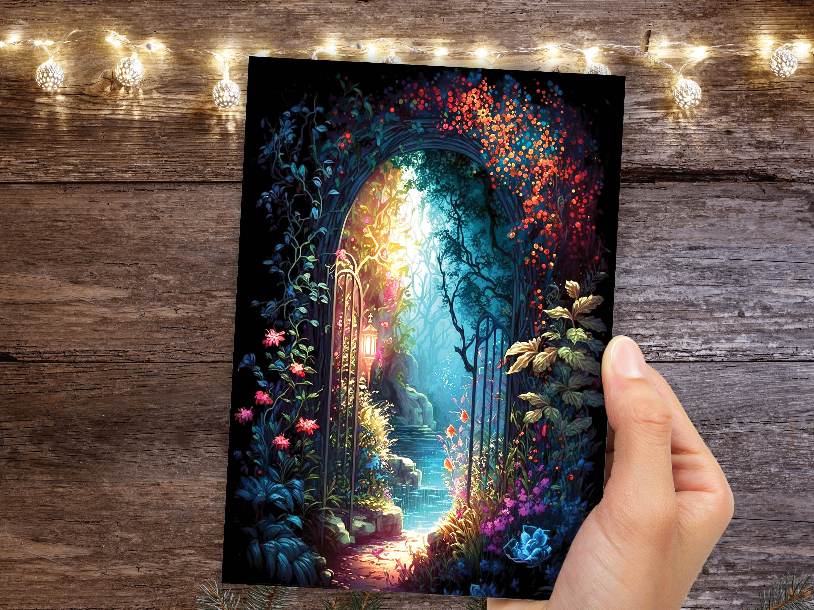 Magical Mystical Garden Scene Greeting Card - View 9