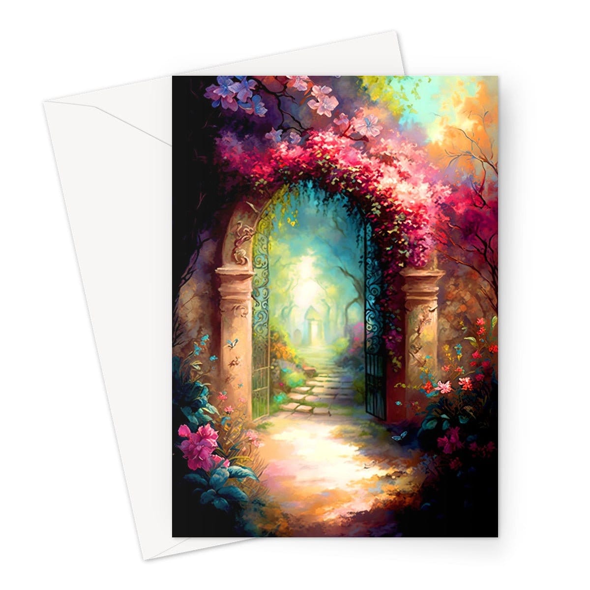 Secret Garden Card Whimsical Beautiful Thank You Notes For Gardeners New Adventures Safe Travels Beginning Job Life Divorce Greeting Cards - View 2