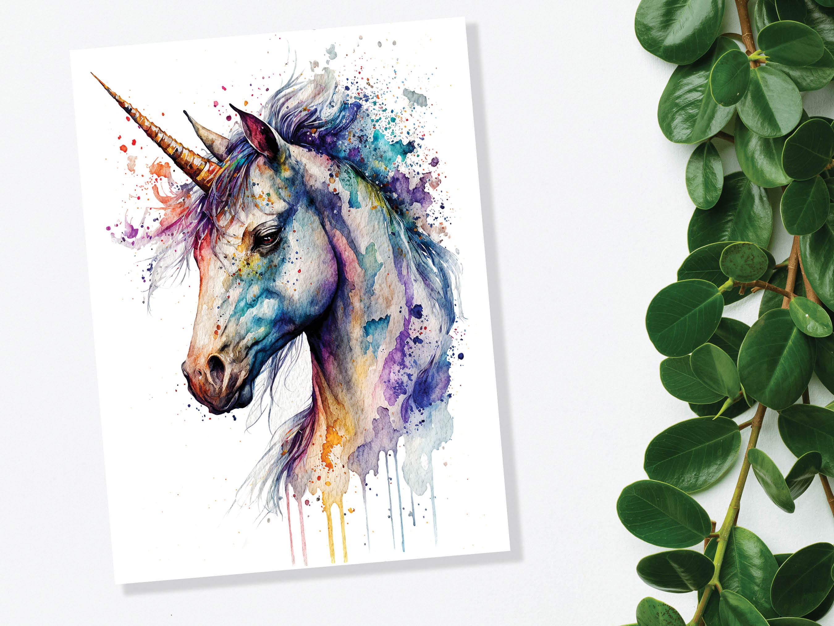 Happy Birthday Unicorn Card Watercolour Mothers Day Anniversary Mystical Magical Pastel Rainbow Elegant Painting Thank You Greeting Cards - View 10