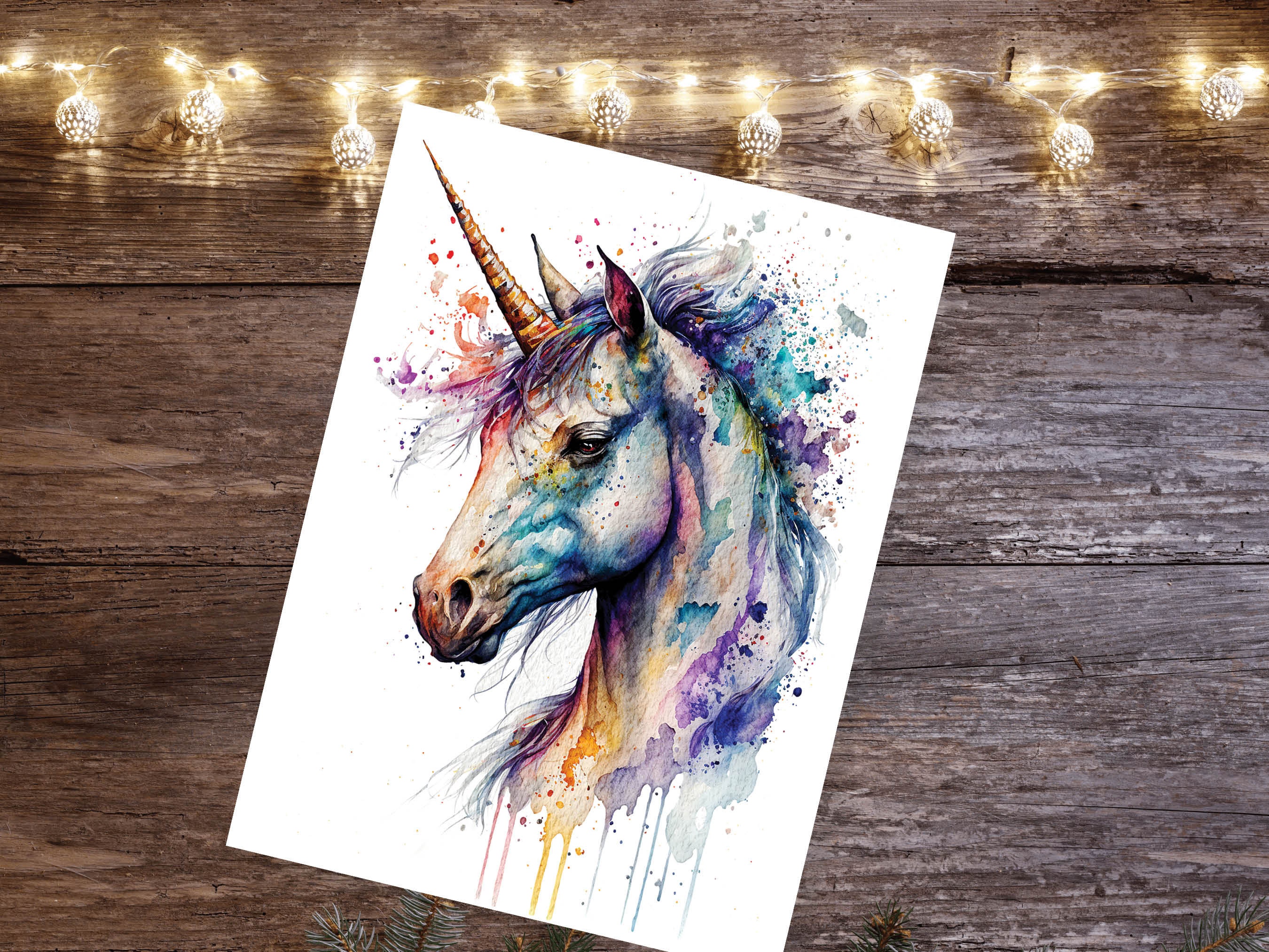 Happy Birthday Unicorn Card Watercolour Mothers Day Anniversary Mystical Magical Pastel Rainbow Elegant Painting Thank You Greeting Cards - View 9