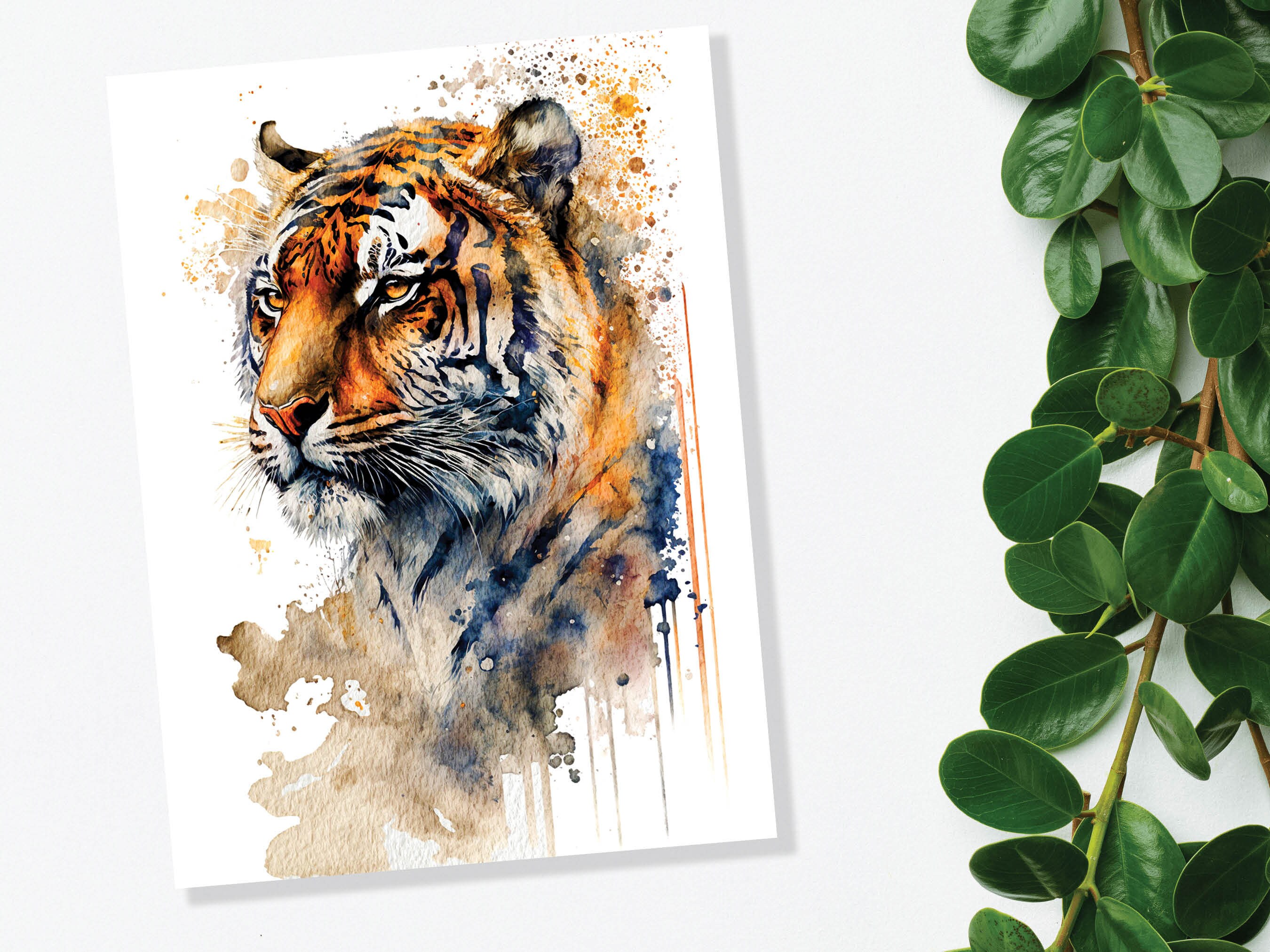 Year of the Tiger Birthday Card Big Cat Notelets Wild Animal Art Thinking Of You Happy Birthday Watercolour Painting Greeting Cards - View 10