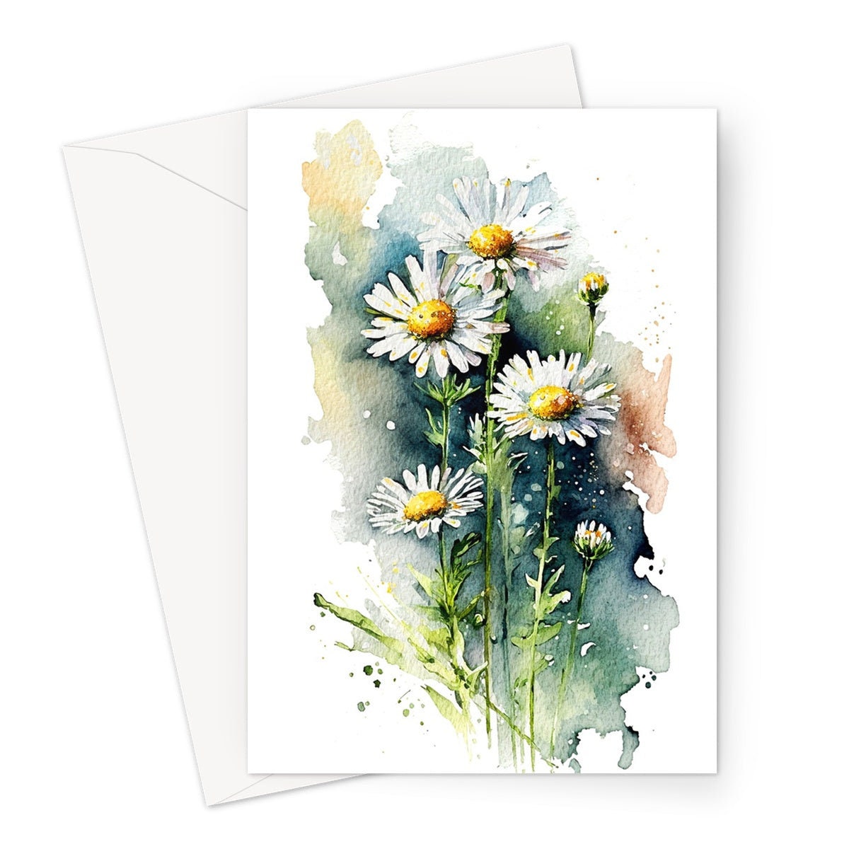 Daisy April Birthday Card Birth Flower Happy Mothers Day Greeting Cards Thinking of You New Baby Small Daisies Blank Note Notelets Thanks - View 2