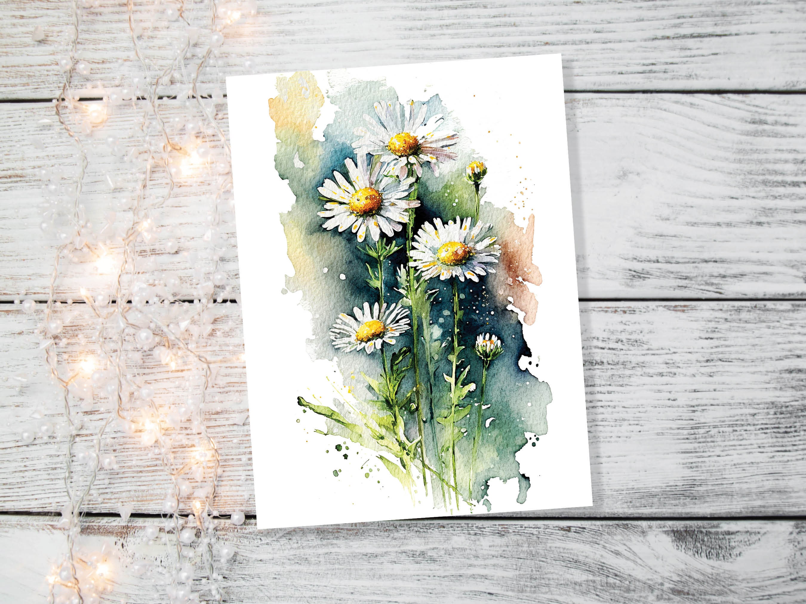 Daisy April Birthday Card Birth Flower Happy Mothers Day Greeting Cards Thinking of You New Baby Small Daisies Blank Note Notelets Thanks - View 5