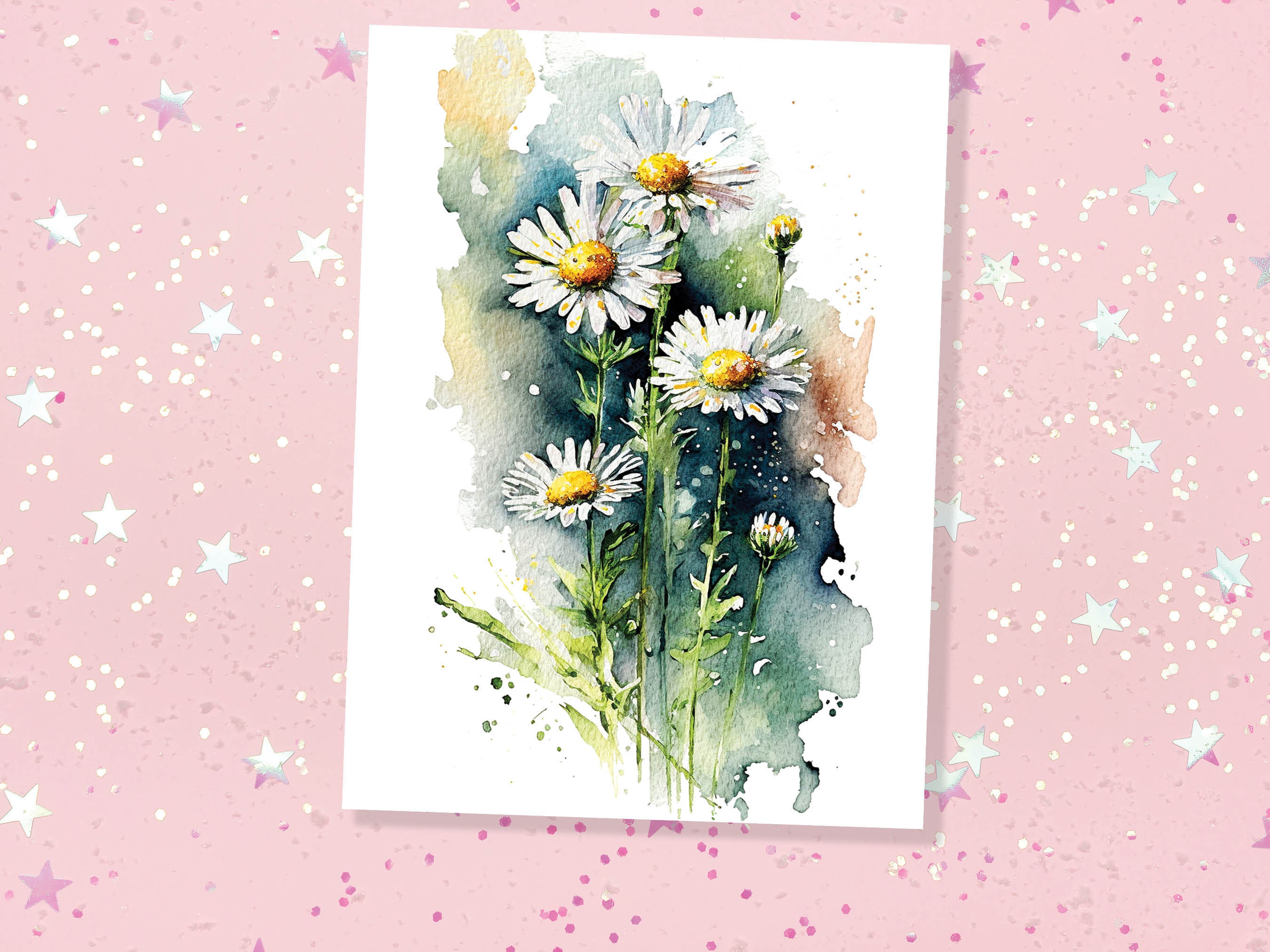 Daisy April Birthday Card Birth Flower Happy Mothers Day Greeting Cards Thinking of You New Baby Small Daisies Blank Note Notelets Thanks - View 6