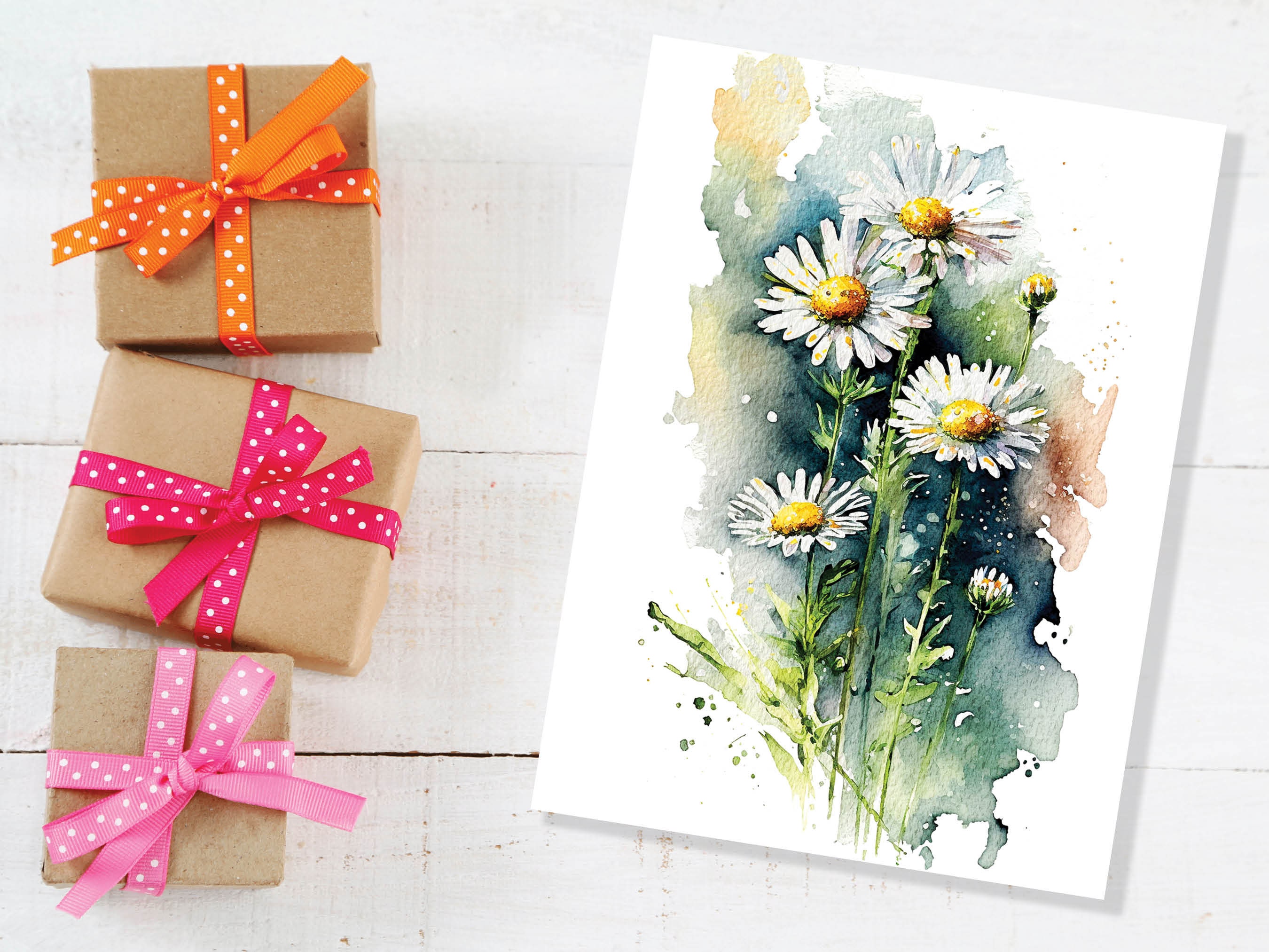 Daisy April Birthday Card Birth Flower Happy Mothers Day Greeting Cards Thinking of You New Baby Small Daisies Blank Note Notelets Thanks - View 7