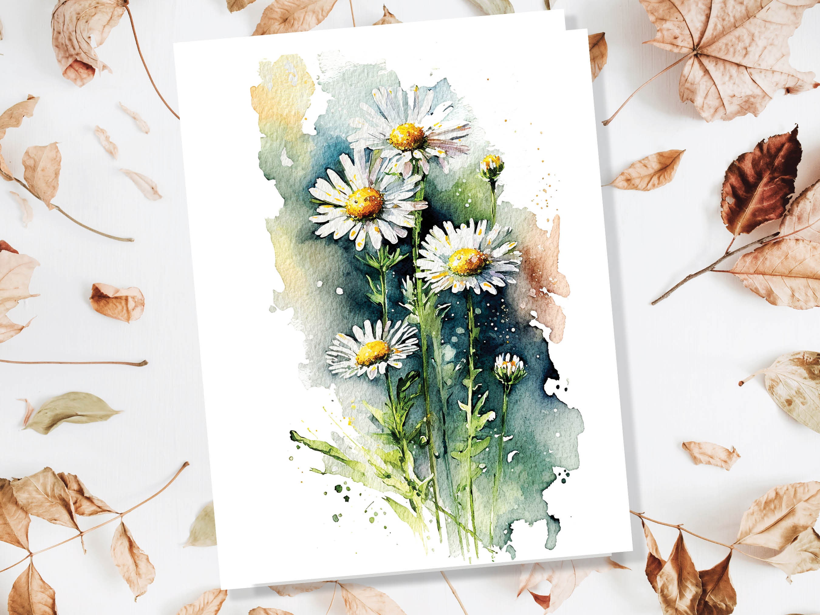 Daisy April Birthday Card Birth Flower Happy Mothers Day Greeting Cards Thinking of You New Baby Small Daisies Blank Note Notelets Thanks - View 8