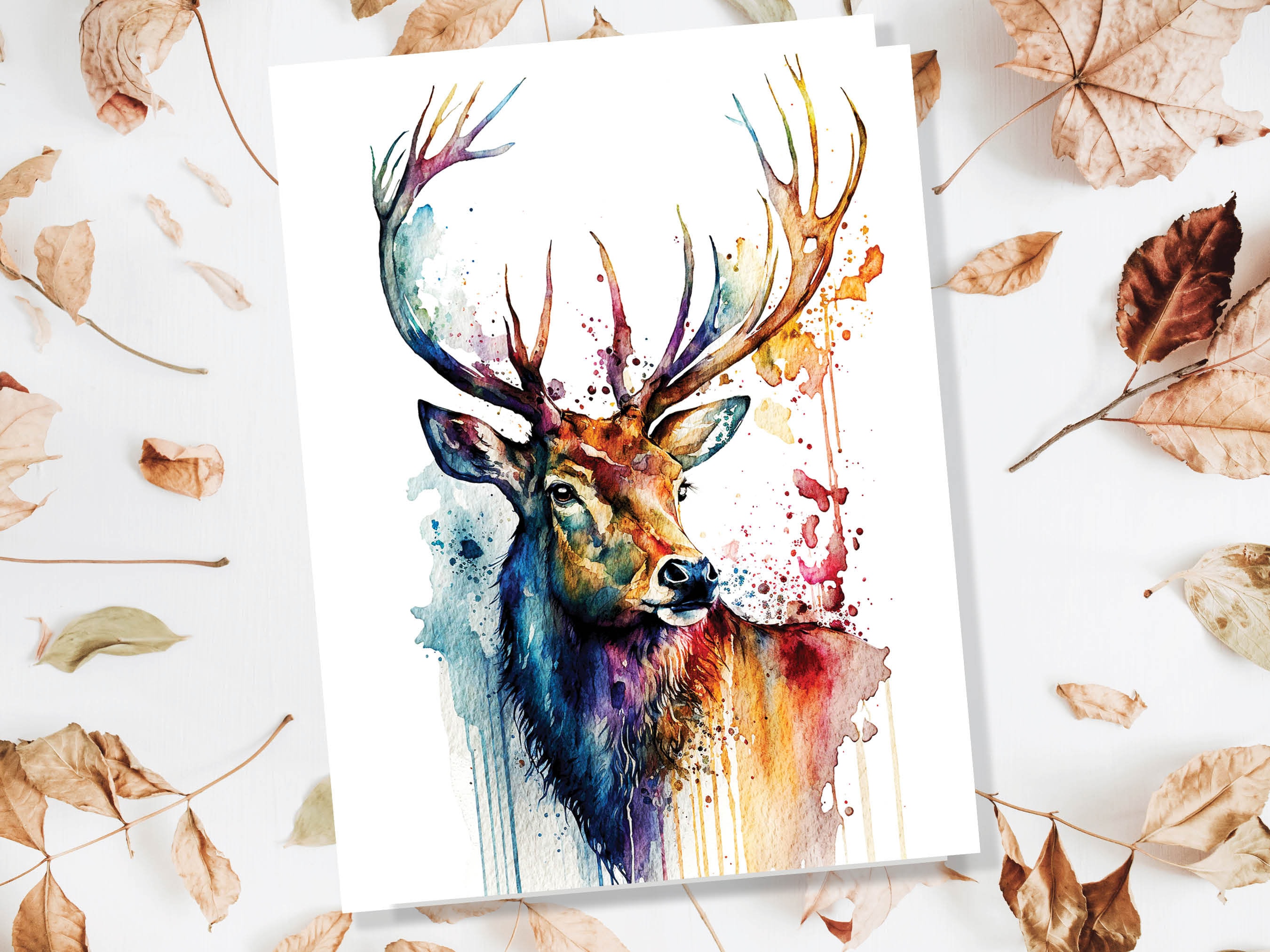 Stag Party Thank You Card Scottish Birthday Card Watercolour Scotland Greetings Cards British Wildlife Animals For Friends Best Man Stags Do