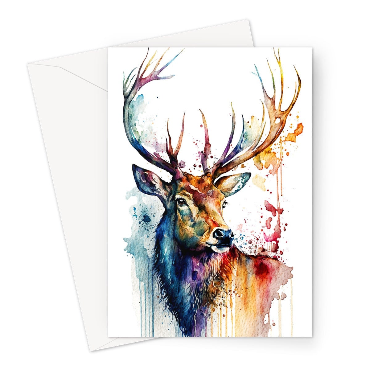 Stag Party Thank You Card Scottish Birthday Card Watercolour Scotland Greetings Cards British Wildlife Animals For Friends Best Man Stags Do - View 2