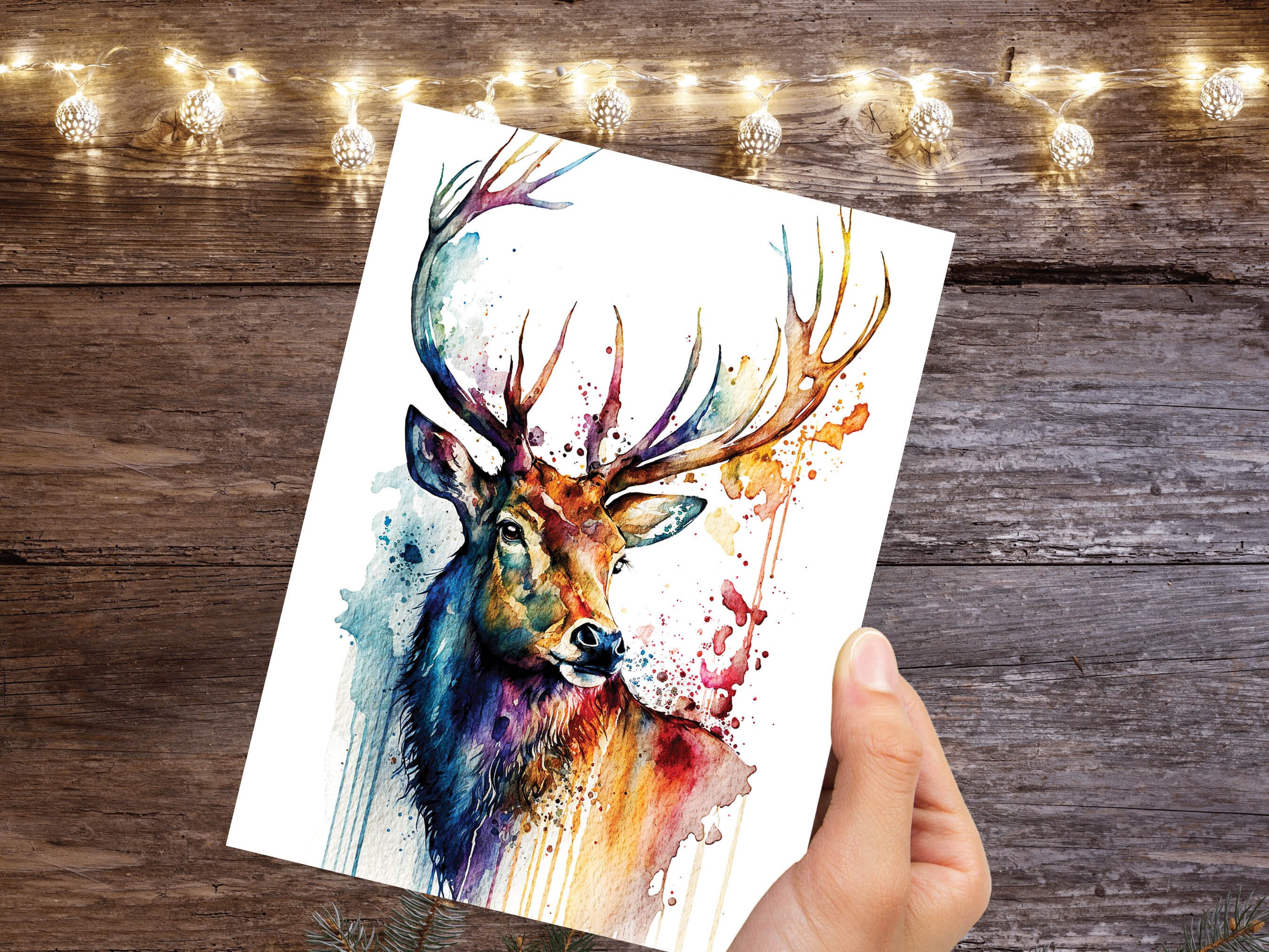 Stag Party Thank You Card Scottish Birthday Card Watercolour Scotland Greetings Cards British Wildlife Animals For Friends Best Man Stags Do - View 6