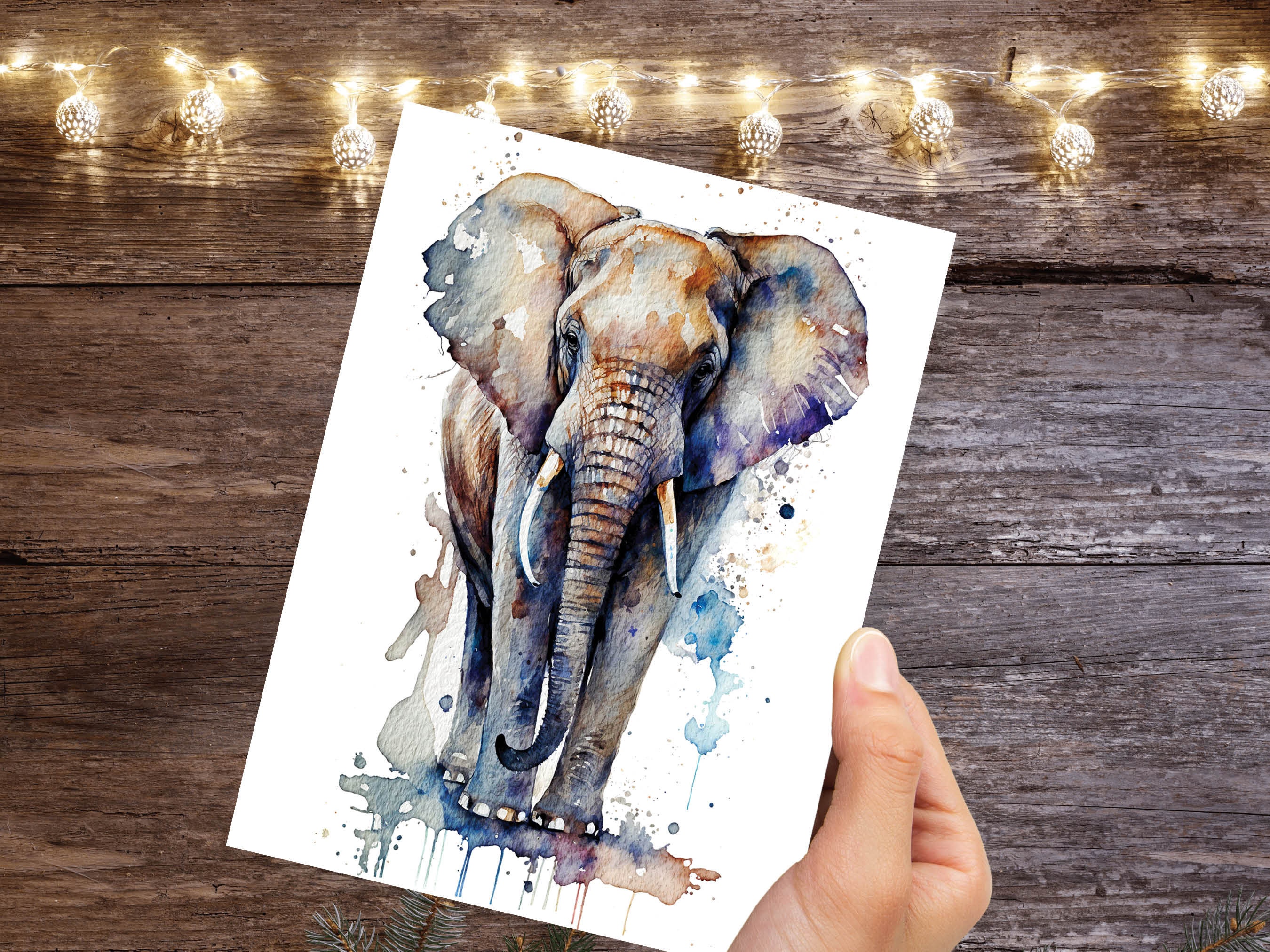 Elephant Greeting Card Watercolour Art Birthday Cards Never Forget Encouraging Good Luck Support Sympathy Alzheimers Dementia Remembrance