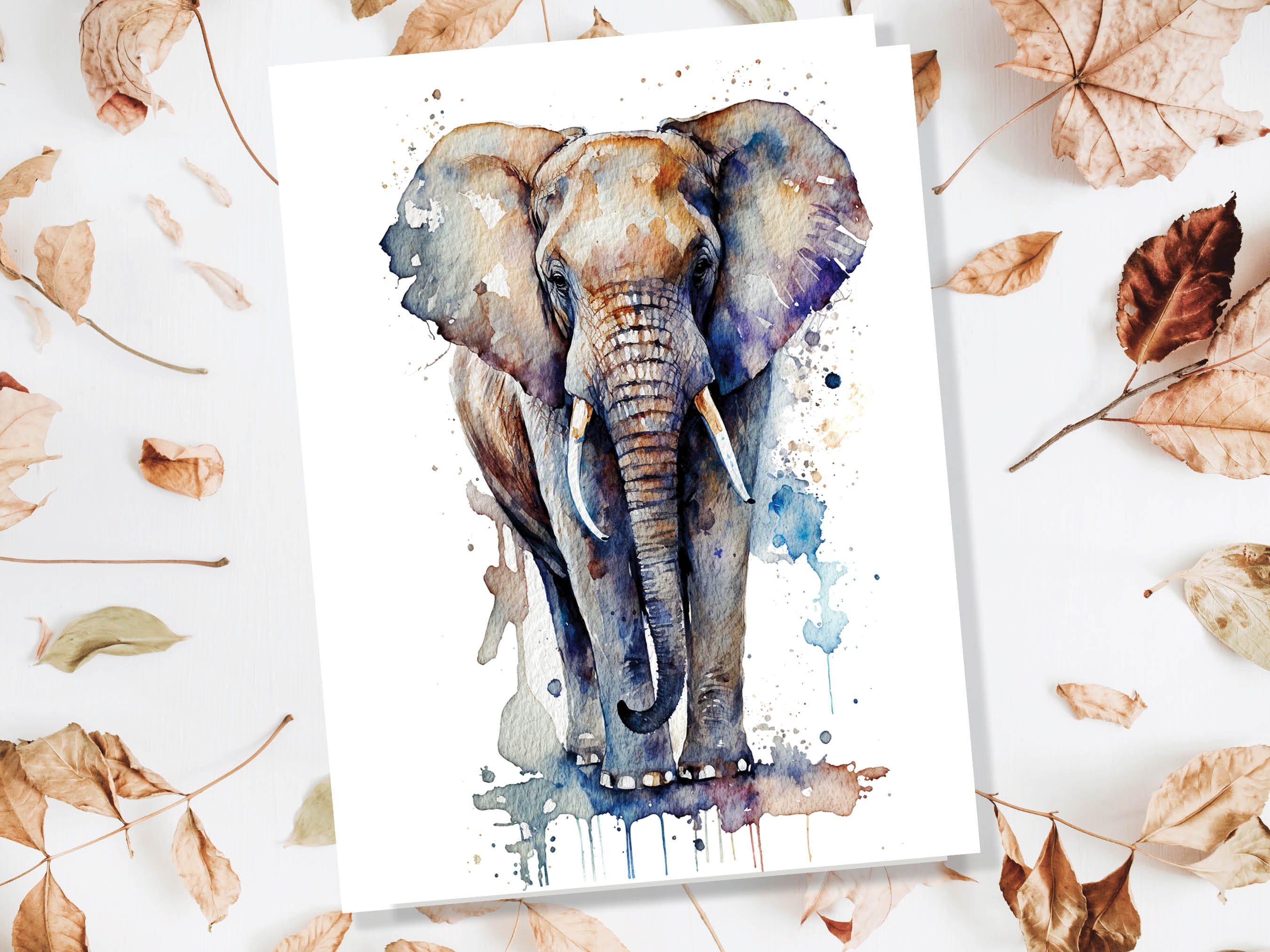 Elephant Greeting Card Watercolour Art Birthday Cards Never Forget Encouraging Good Luck Support Sympathy Alzheimers Dementia Remembrance - View 6