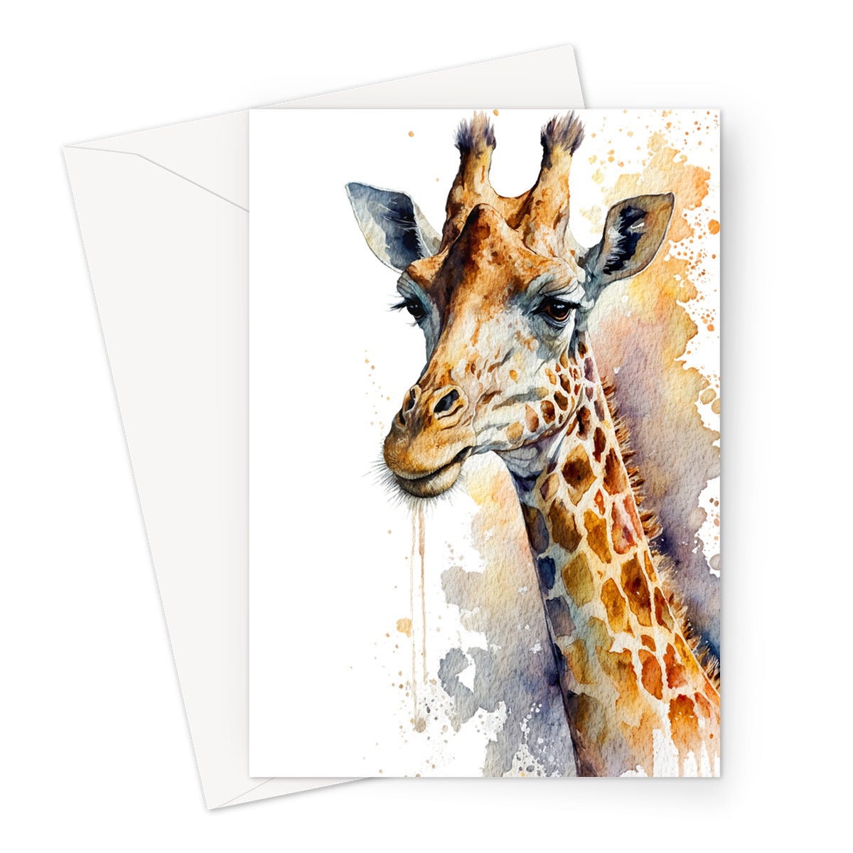 Giraffe Birthday Wishes Card Cute African Animal Adventure Anniversary Goals Motivation Encouragement New Job Leaving Job Promotion Congrats - View 2