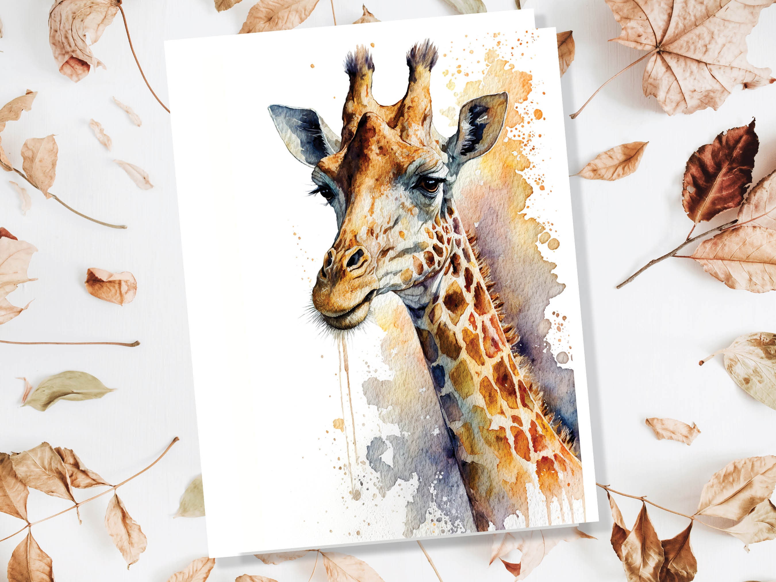 Giraffe Birthday Wishes Card Cute African Animal Adventure Anniversary Goals Motivation Encouragement New Job Leaving Job Promotion Congrats - View 5