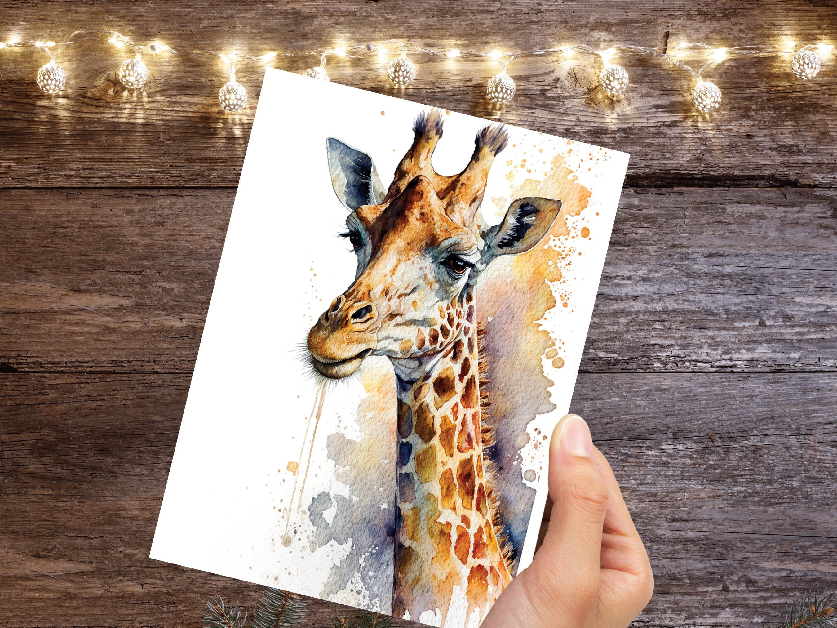 Giraffe Birthday Wishes Card Cute African Animal Adventure Anniversary Goals Motivation Encouragement New Job Leaving Job Promotion Congrats - View 6