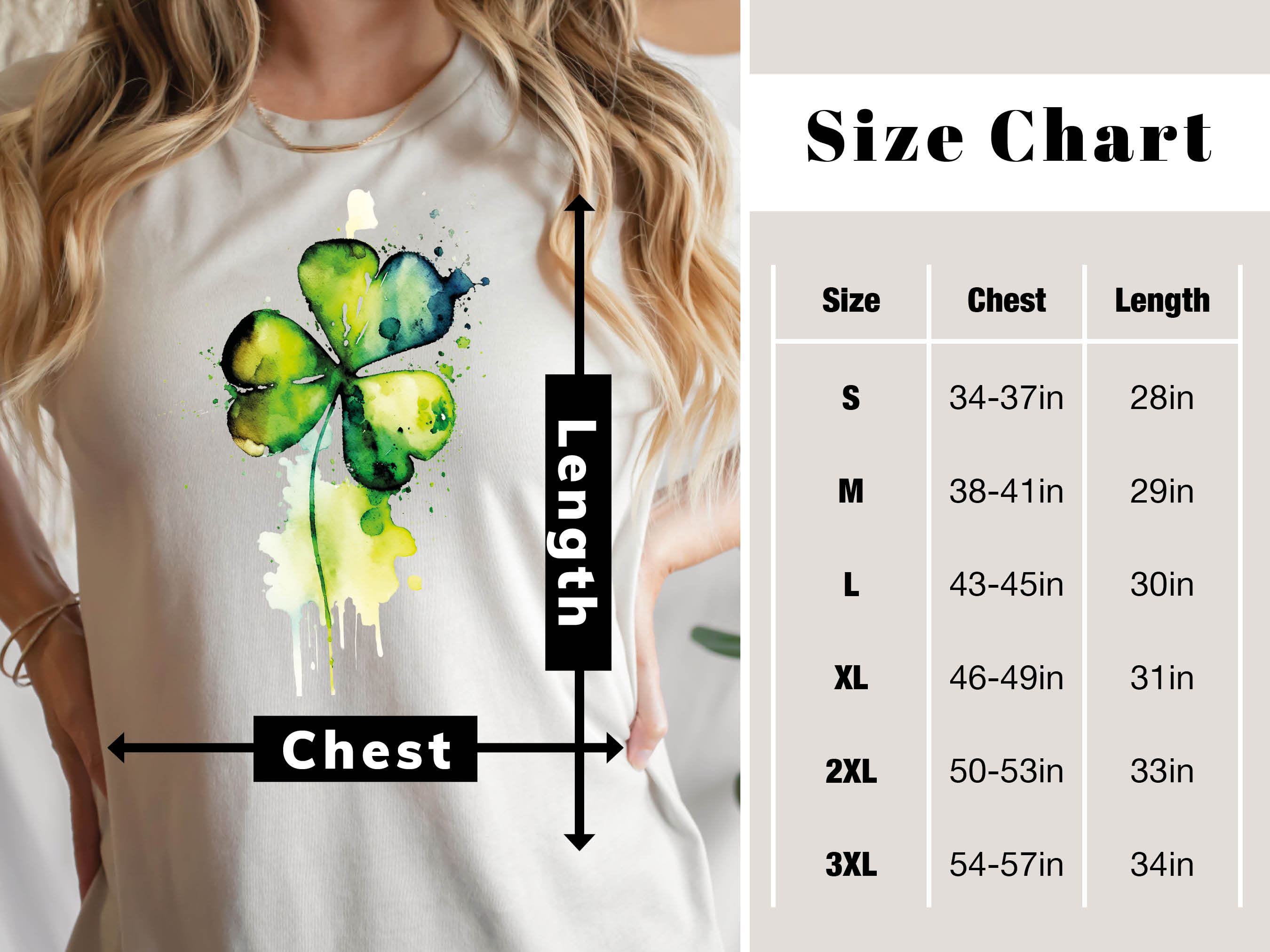 Shamrock Shirt St Patricks Day T-Shirt Vibrant Green Watercolour Painting Lucky Irish Clover Ireland Gift Minimal Elegant Messy Art Tee Leaf - View 9