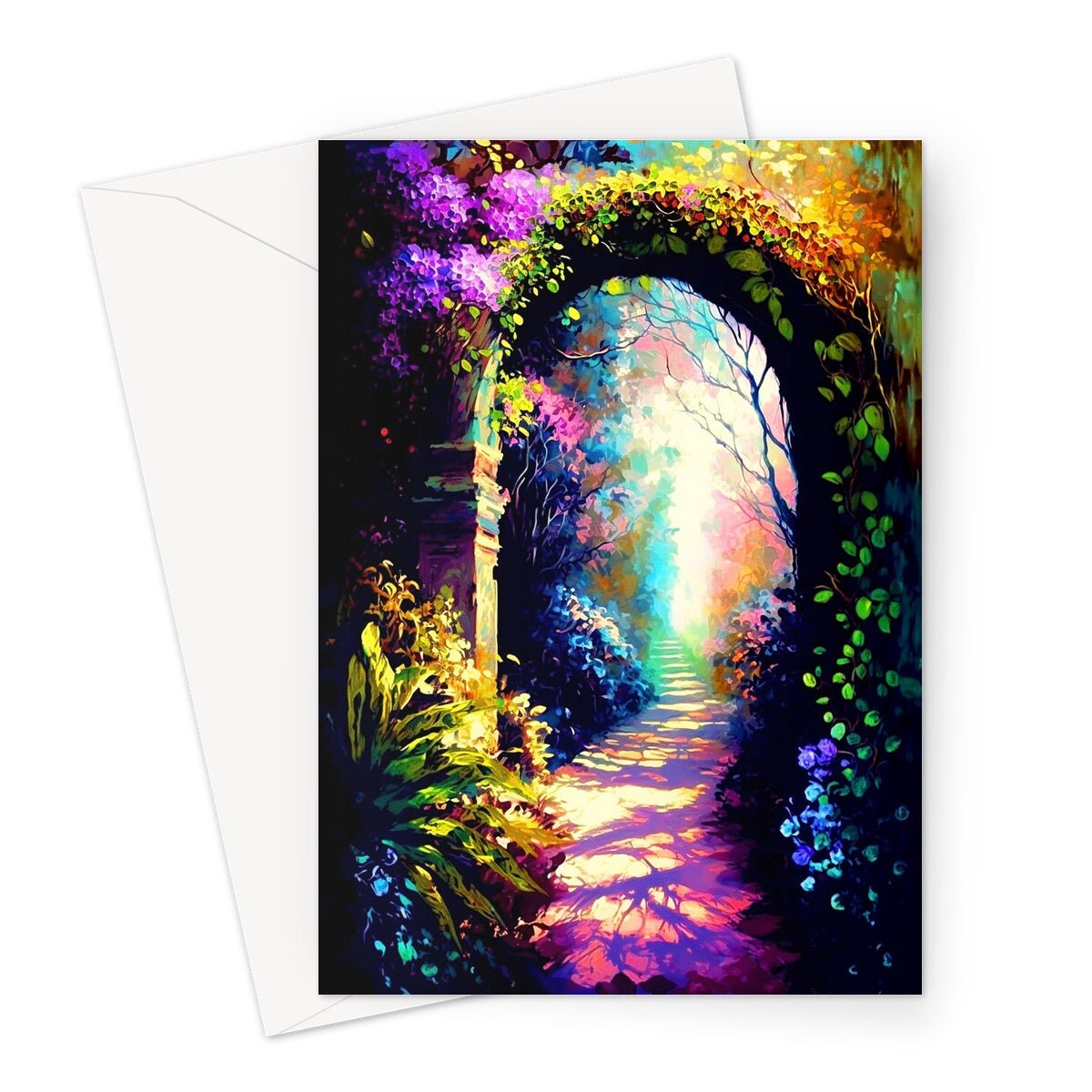 New Beginning Card Secret Garden New Life Moving Abroad Wanderlust Career Change University Gap Year Divorce Greetings Cards Notelets Notes - View 2