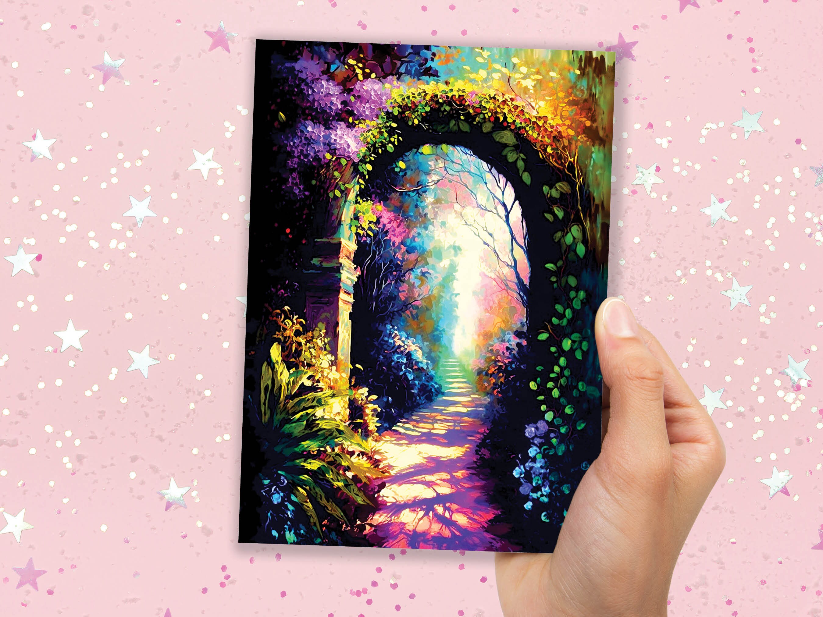 New Beginning Card Secret Garden New Life Moving Abroad Wanderlust Career Change University Gap Year Divorce Greetings Cards Notelets Notes - View 5