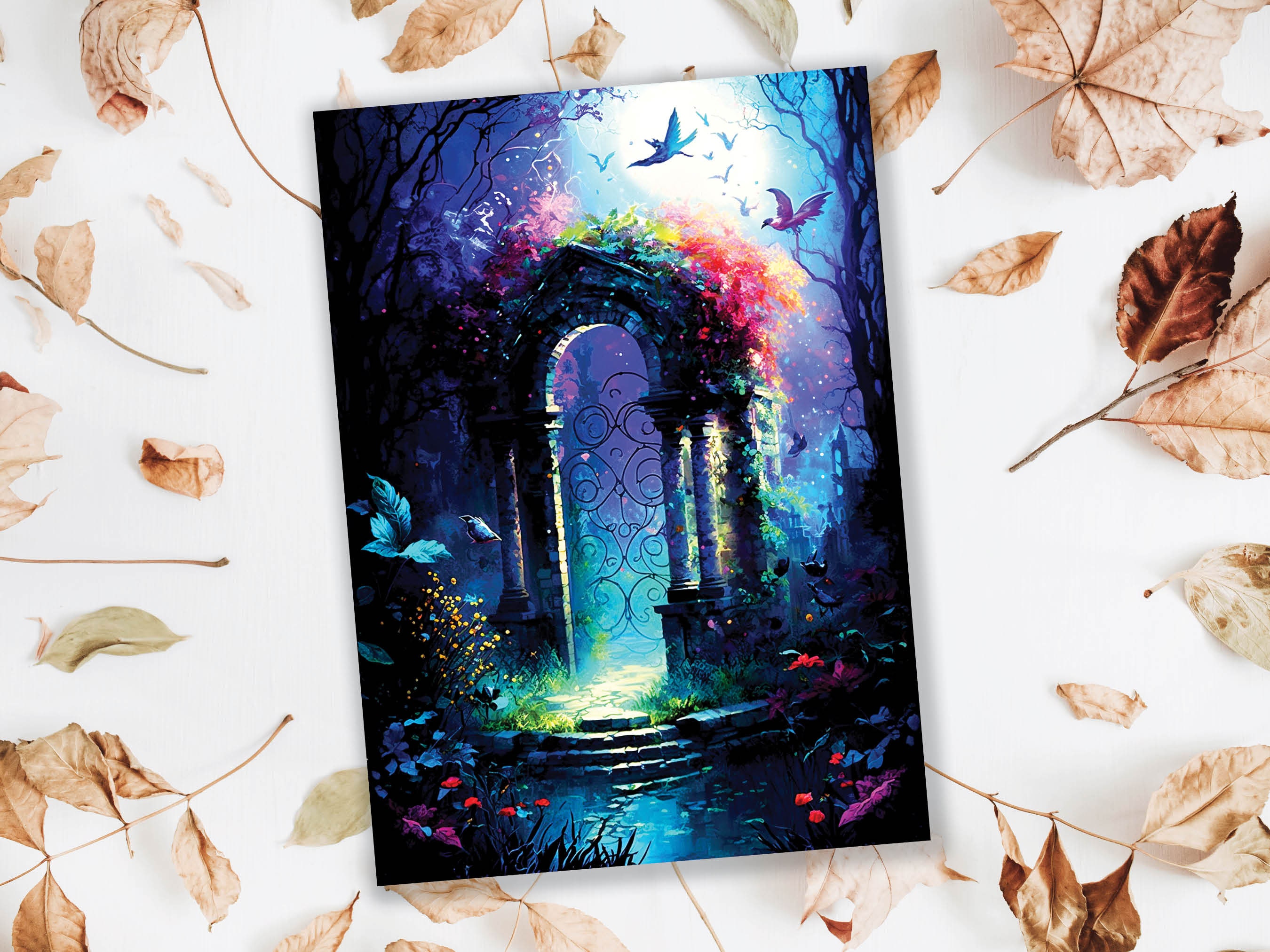 Secret Fairy Garden Greeting Card Magical Enchanting Fairytale Midsummer Nights Dream Enchanted Doorway New Adventure Cards Summer Notes - View 7