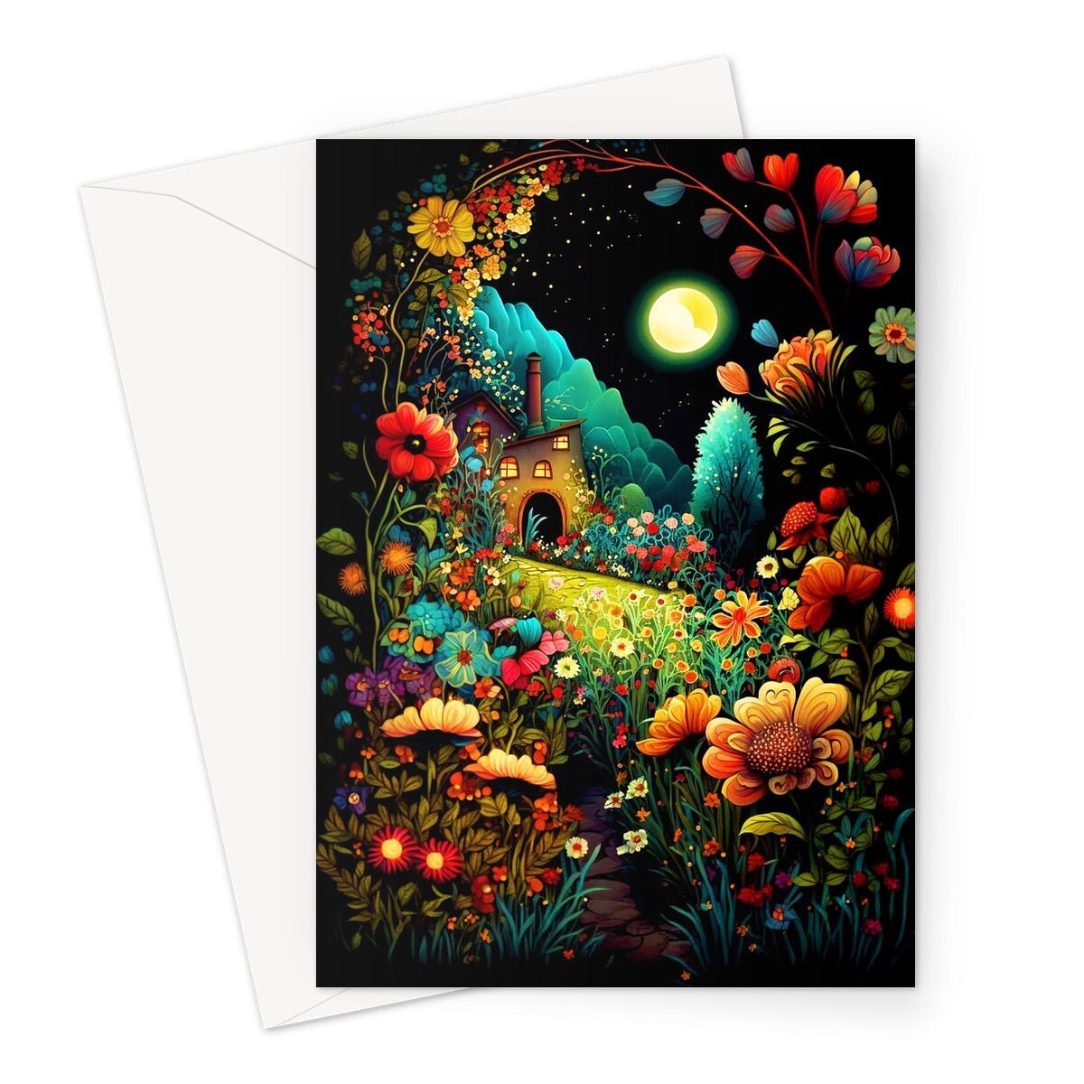 Congrats On New Home Card Best Wishes For New House Warming Happy Housewarming Congratulations Party Moving Summer Night Garden Greetings - View 2