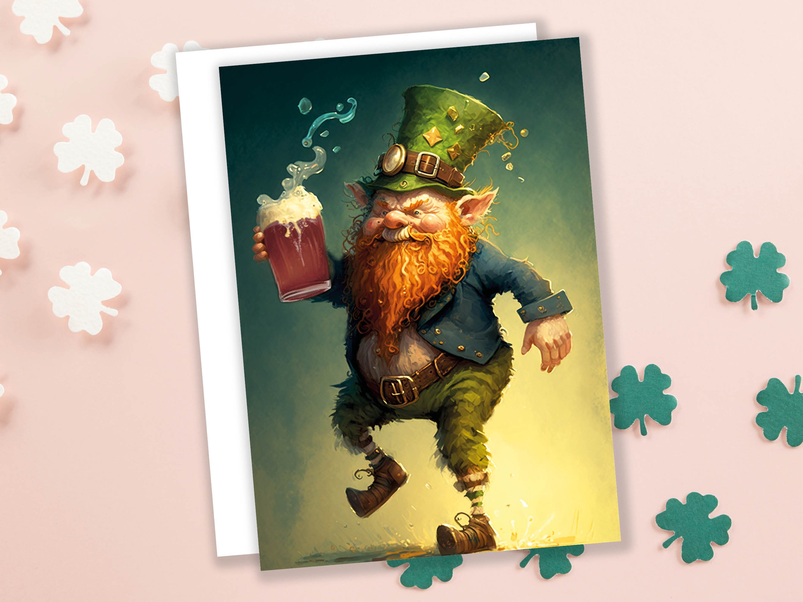 Drunk Clurichaun Leprechaun Card Fun Irish Folklore Humour St. Patrick's Day Greeting Cards for Lovers of Ireland Mythology Stout Birthdays - View 10