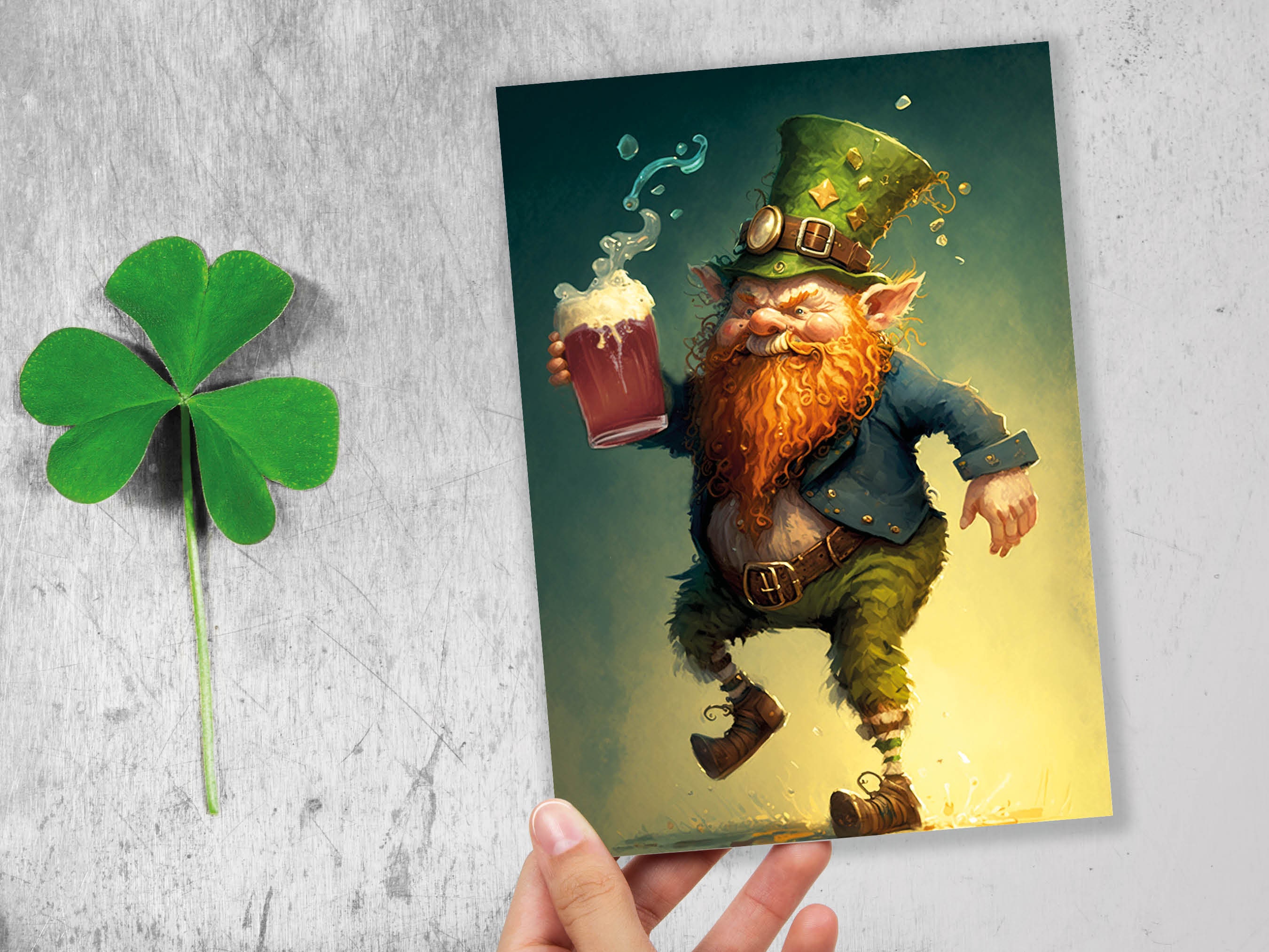 Drunk Clurichaun Leprechaun Card Fun Irish Folklore Humour St. Patrick's Day Greeting Cards for Lovers of Ireland Mythology Stout Birthdays