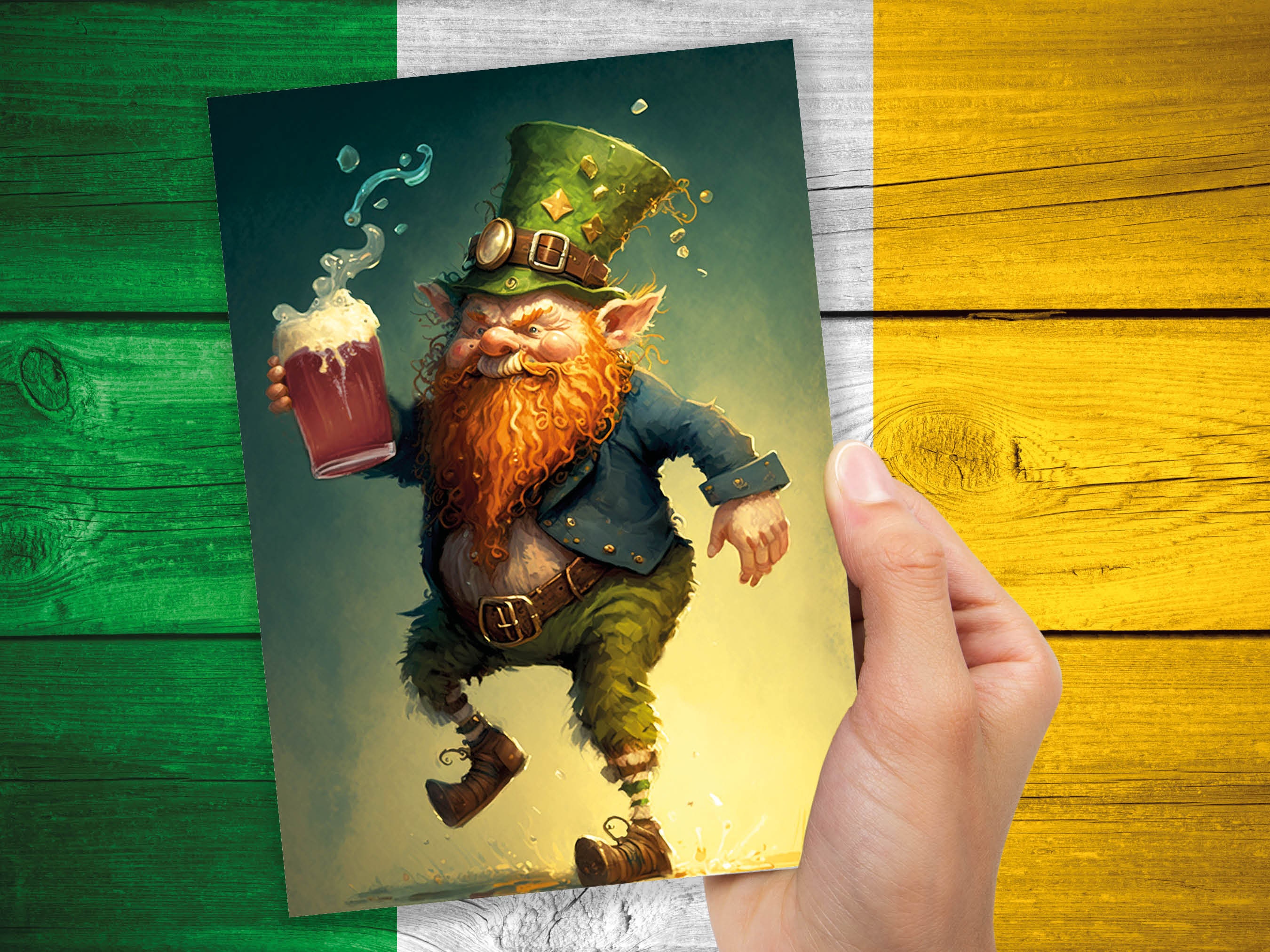 Drunk Clurichaun Leprechaun Card Fun Irish Folklore Humour St. Patrick's Day Greeting Cards for Lovers of Ireland Mythology Stout Birthdays - View 6